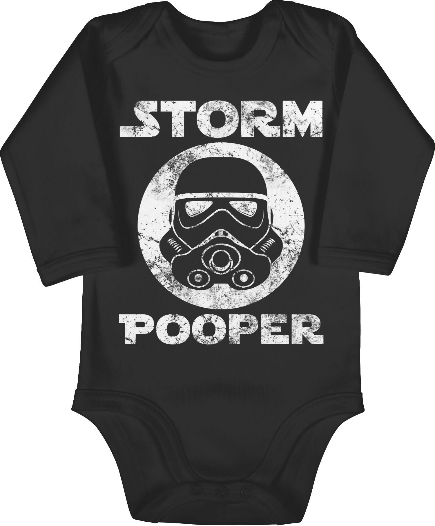 1 Storm Sprüche Shirtracer Pooper Vintage Schwarz Baby Shirtbody