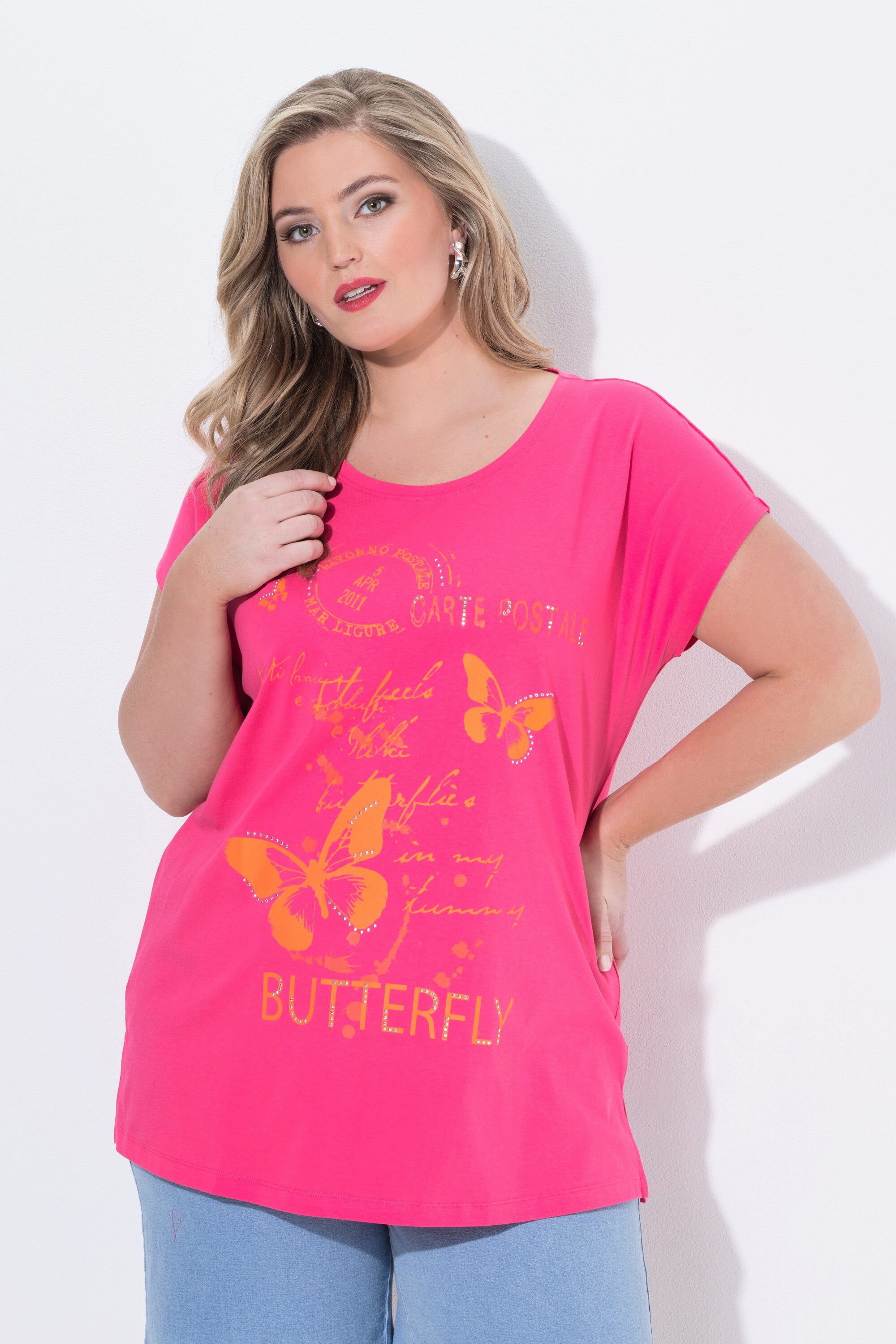 MIAMODA T-Shirt T-Shirt Comfort Fit Schmetterlings-Motiv
