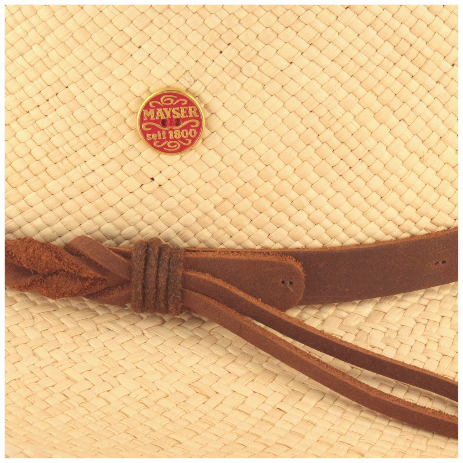 Strohhut gemustertem Maxwell Lederband 80 UV-Schutz mit Mayser Panamahut Western