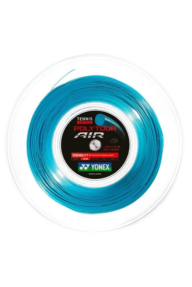 Yonex Tennissaite Poly Tour Air (Haltbarkeit+Touch) blau 200m Rolle, Saitendicke: 1.25
