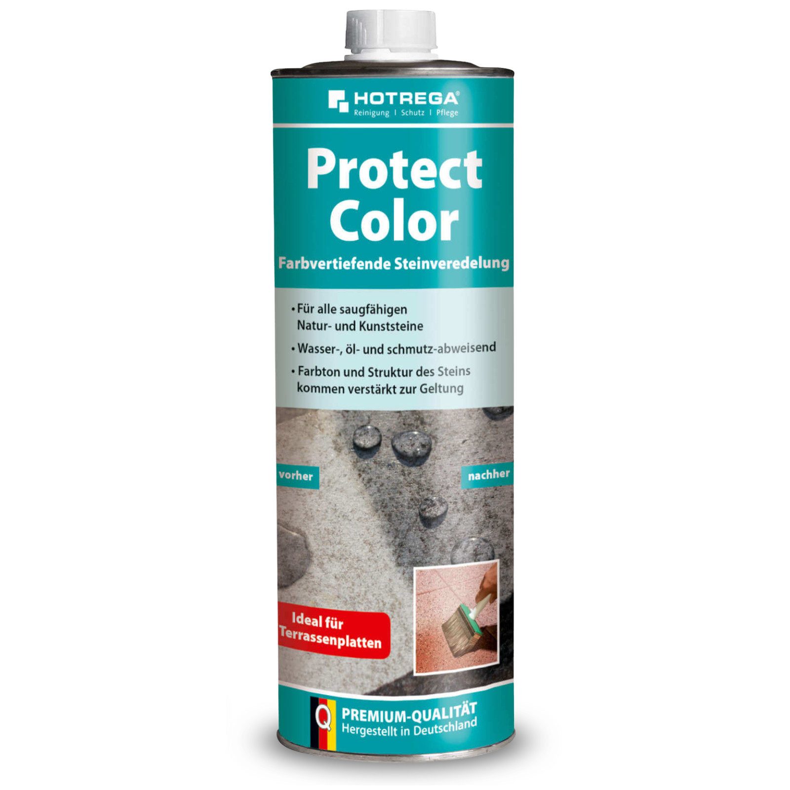 HOTREGA® Steinimprägnierung Protect Color farbvertiefende Steinveredelung 1L Naturstein-Imprägnierung