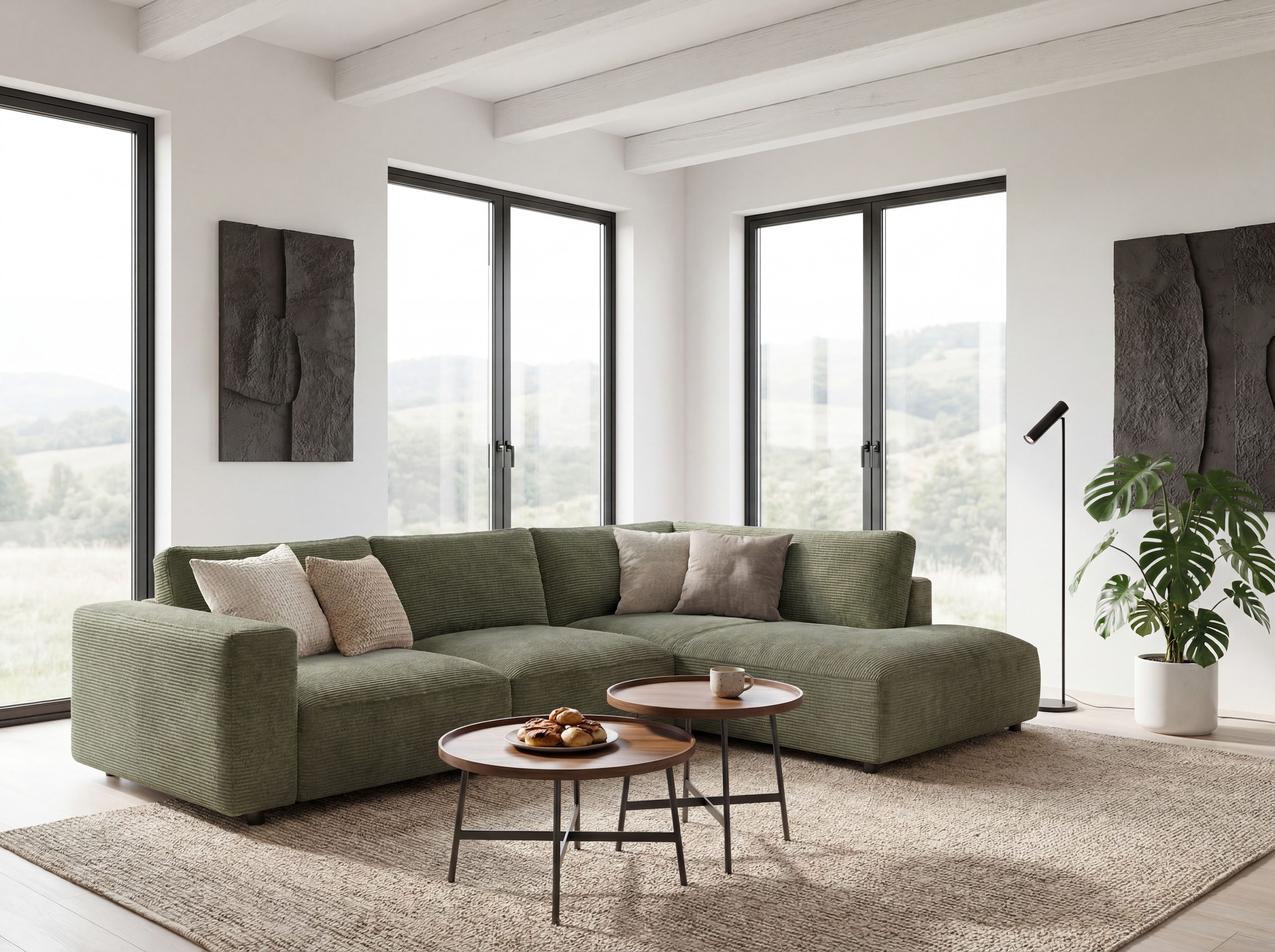 Musterring Ecksofa MR LUCIA, Luxuriöse Wohlfühlgarnitur von Musterring, Erstklassige Kammerkissen, komfortable Umbauecke & zeitloser Look
