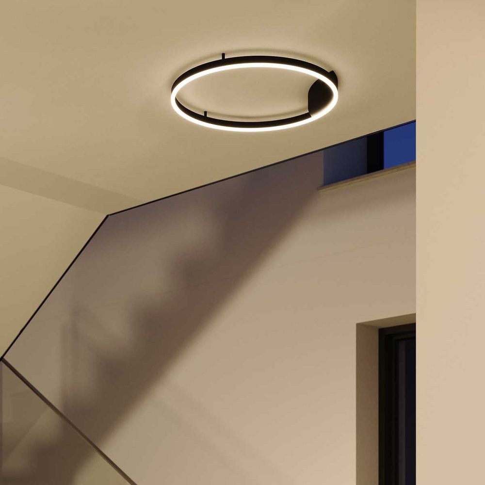 s.luce Deckenleuchte LED Ring Wandlampe & Deckenleuchte Dimmbar modern rund Gold, Warmweiß