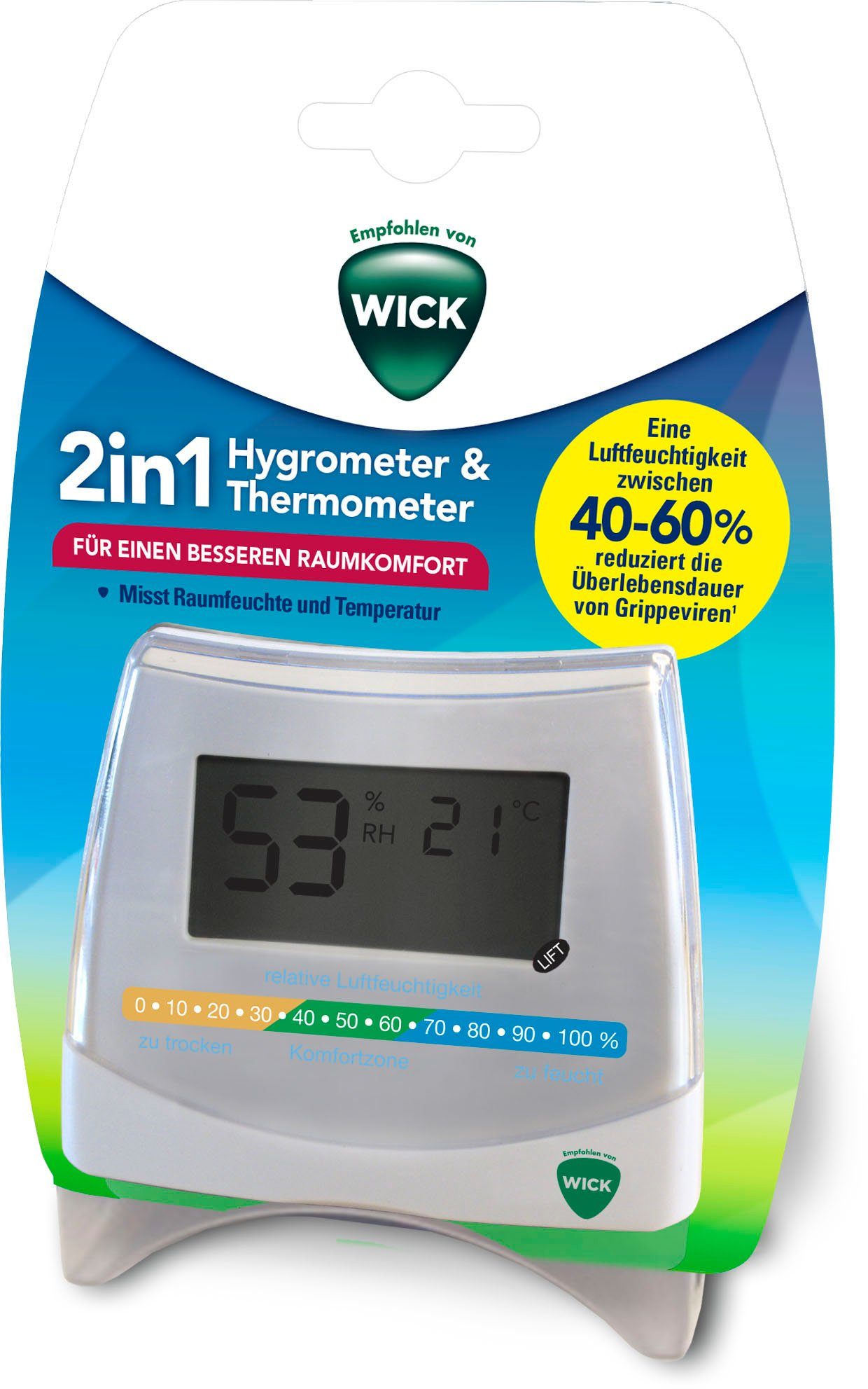 Hygrometer W70 WICK (2-in-1 Funkwetterstation Thermometer) und