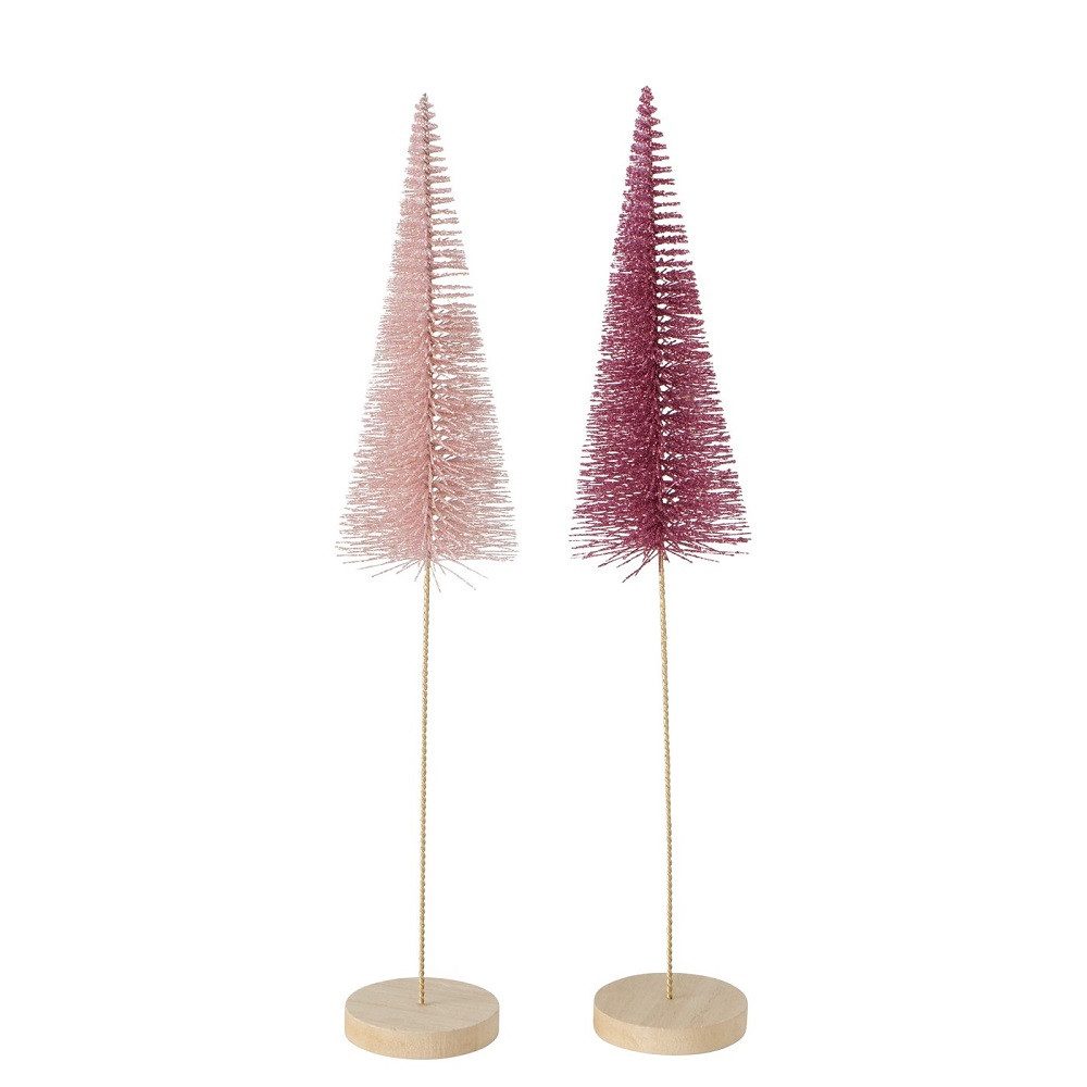 BOLTZE GRUPPE GmbH Dekobaum Dekoaufsteller Tarvo Weihnachtsbaum H 40 cm rosa Kunststoff 2er Set