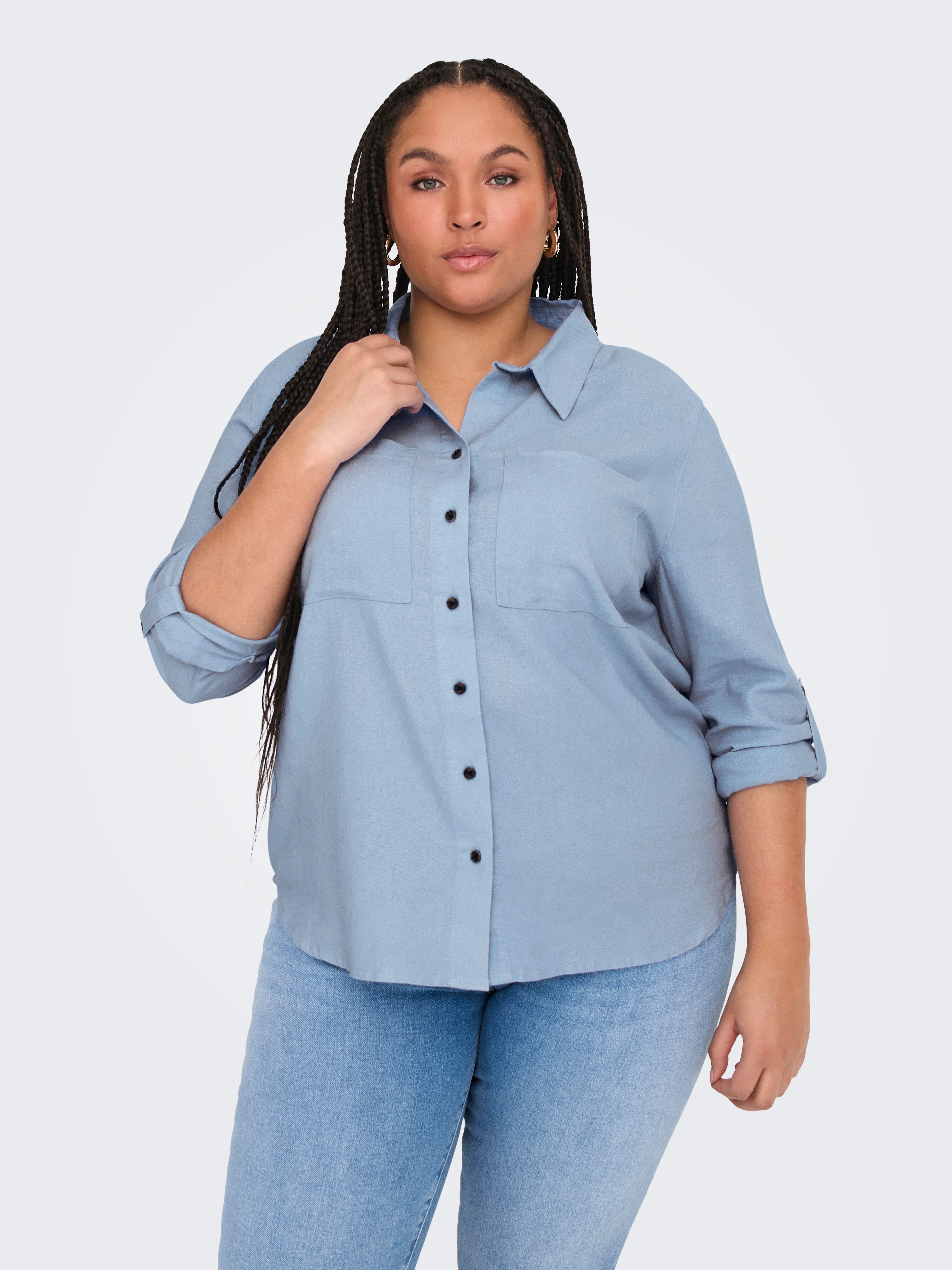 ONLY CARMAKOMA Langarmbluse CARYASMIN-CARO L/S LINEN günstig online kaufen