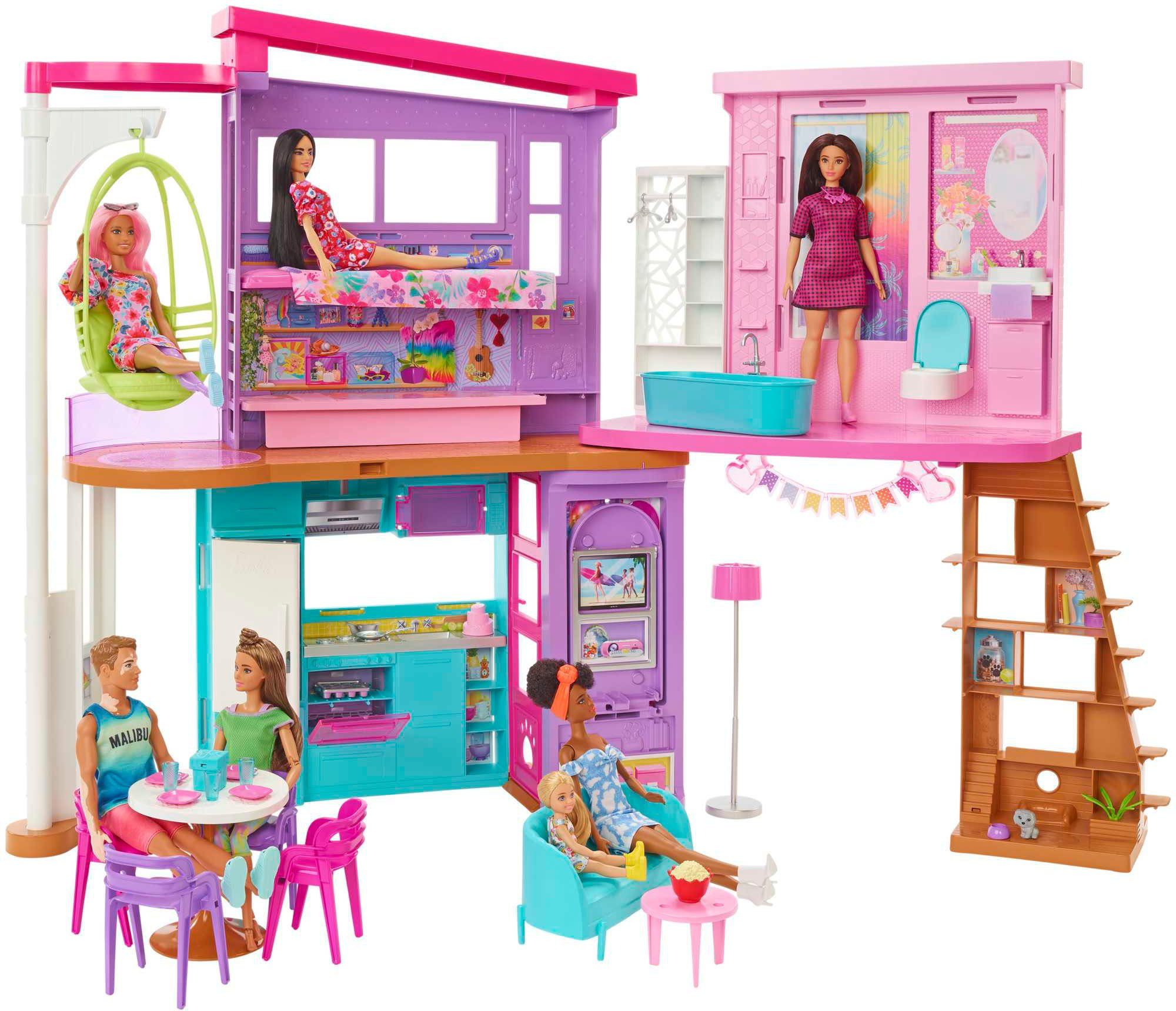 Barbie Puppenhaus »Malibu Ferien-Haus«, inklusive Möbel und Zubehör online  kaufen | OTTO