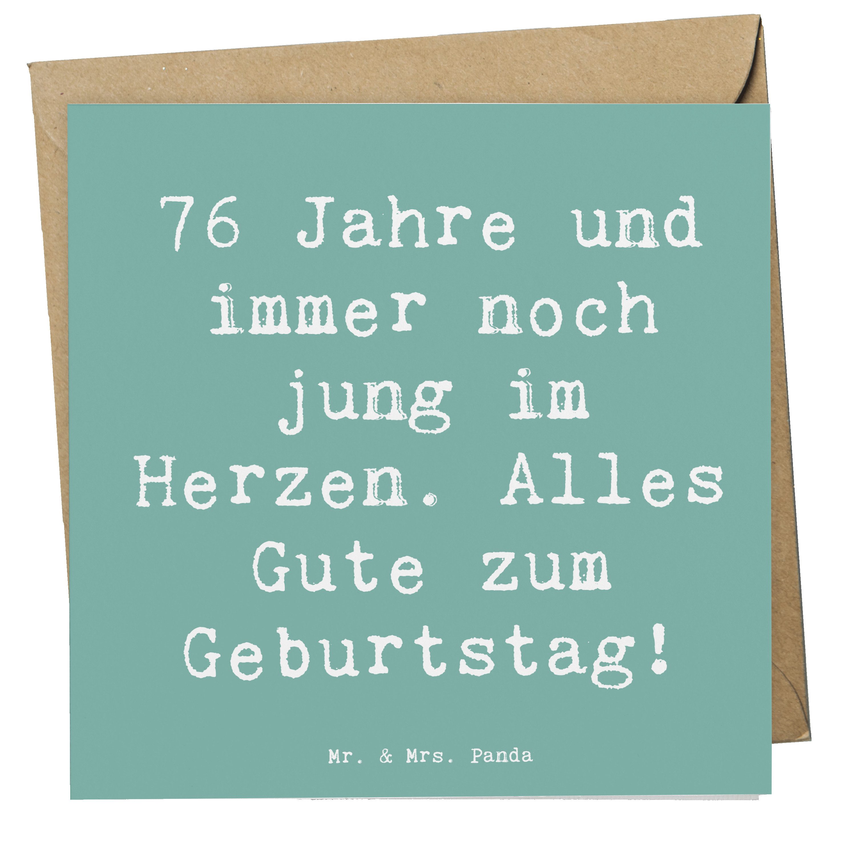 Grußkarte Spruch 76. Geburtstag Herzjung - Meeresbrise - Geschenk, Geburtstagsf