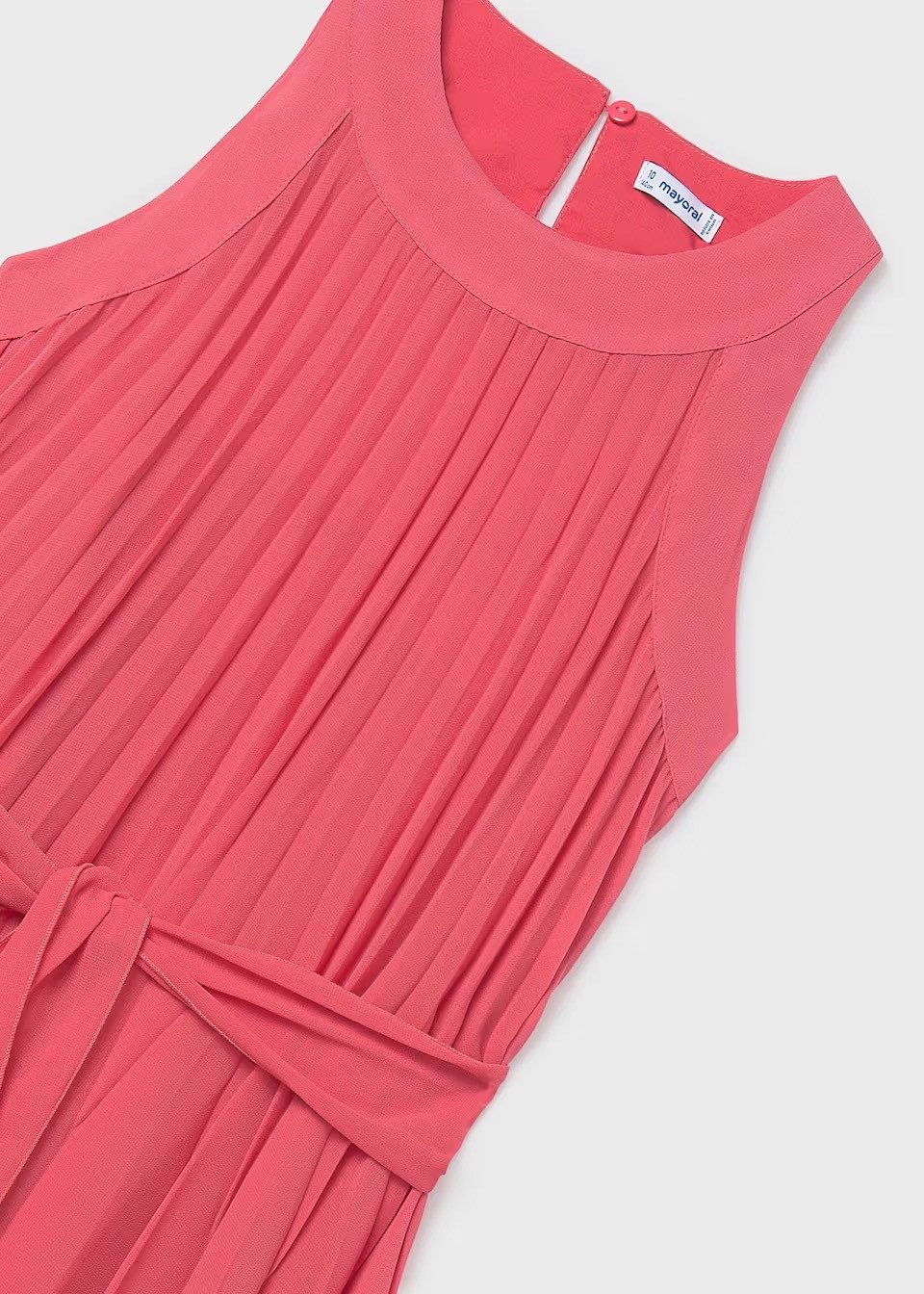 Mayoral Plisseekleid Mädchen Plisseekleid – Korallenrot mit Bindegürtel (690810)