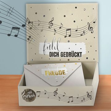 CEPEWA Geschenkbox Geschenkbox Musik 'Happy Birthday Feier schön!' bunt 9x7x3,5cm Karton