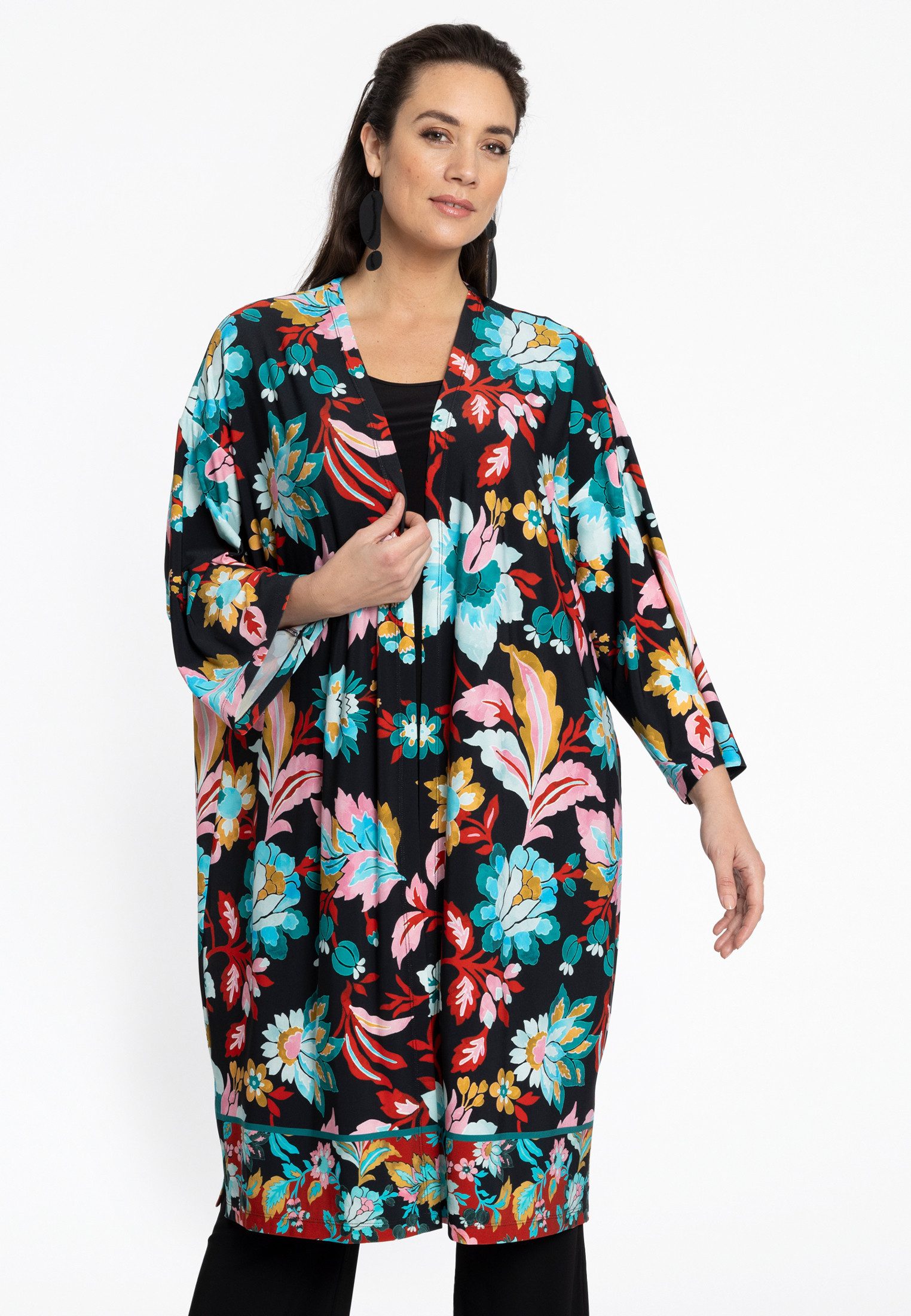 YOEK Strickponcho Damen Kimono Große Größen