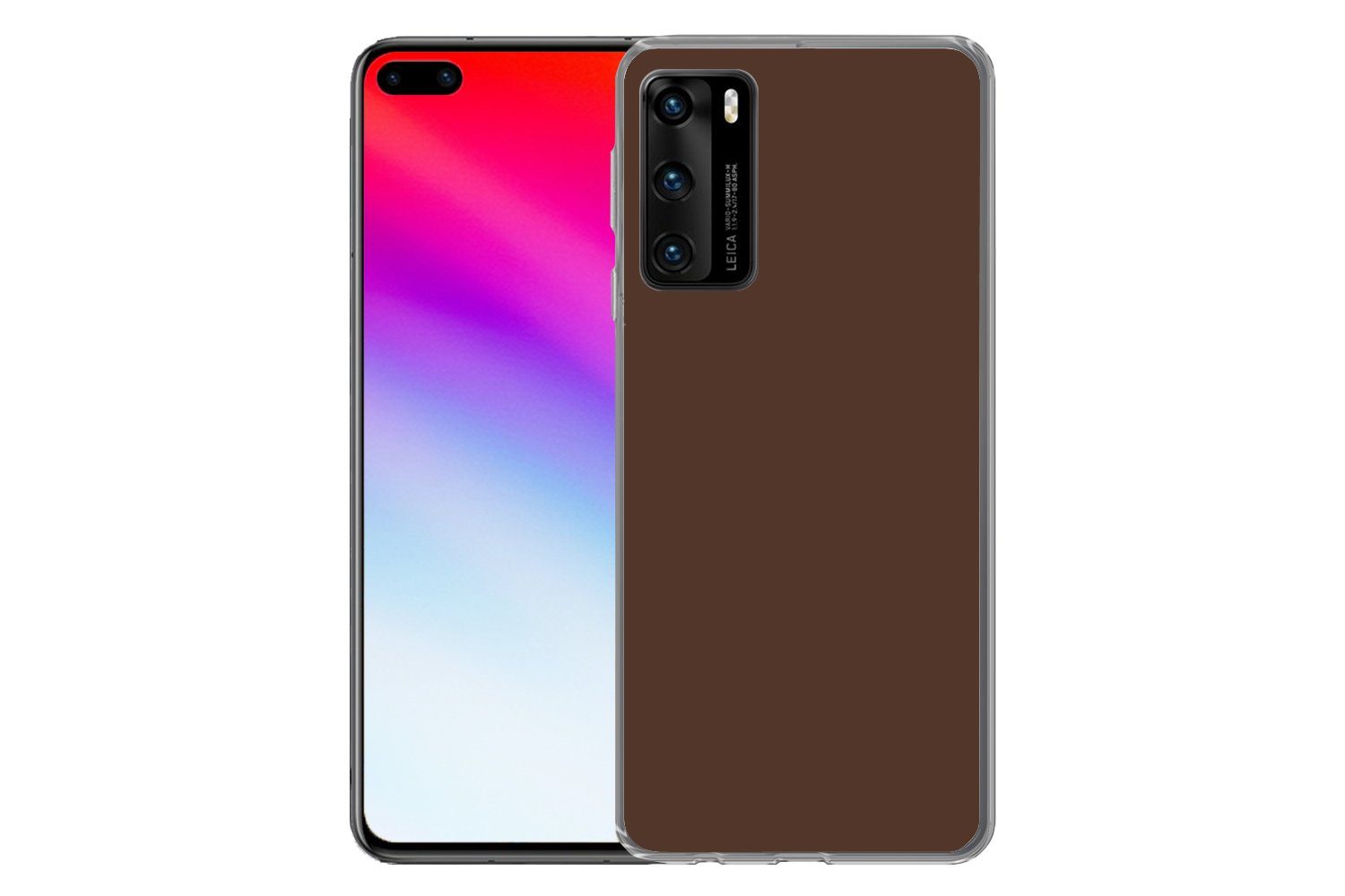 MuchoWow Handyhülle für Huawei P40 Braun - Dunkel - Farben, Handy Case, Silikon, Bumper Case Dünn