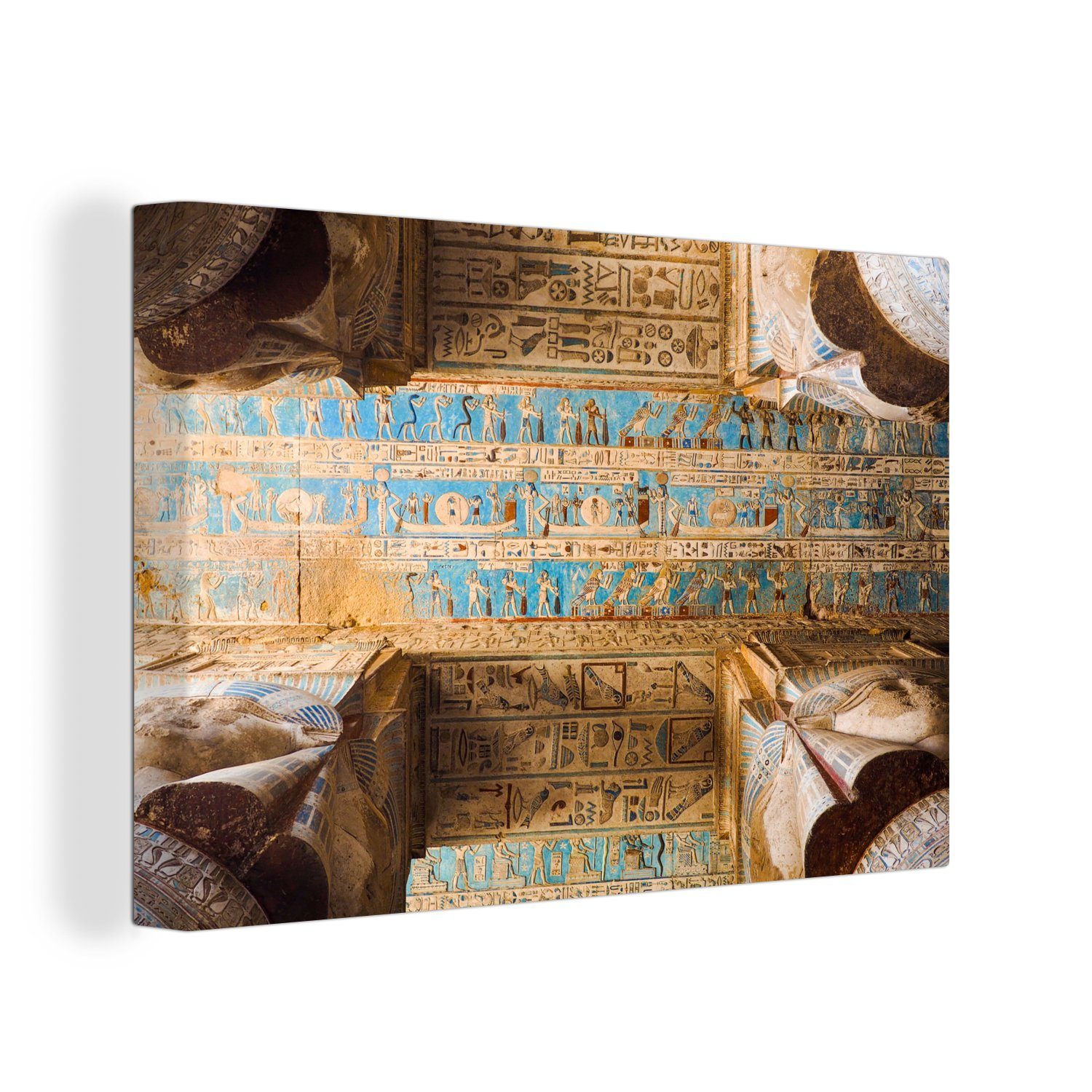 Leinwandbild Wanddeko, In Tempels von Hypostylhalle des Äußeren Leinwandbilder, (1 cm St), OneMillionCanvasses® Ägypten, Aufhängefertig, Wandbild der Simbel Abu in 30x20