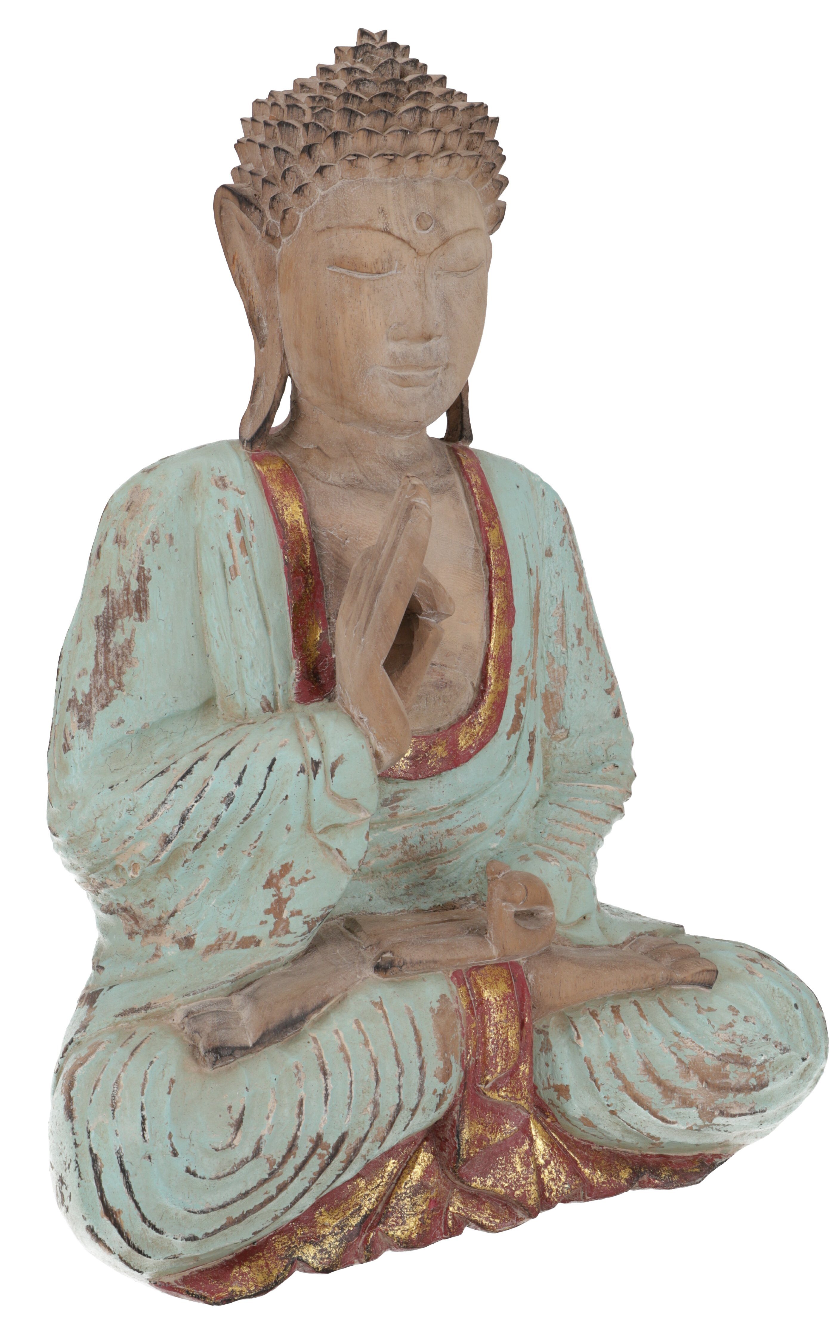 Buddhafigur Großer Holzbuddha, Buddha Statue, Handarbeit 43..