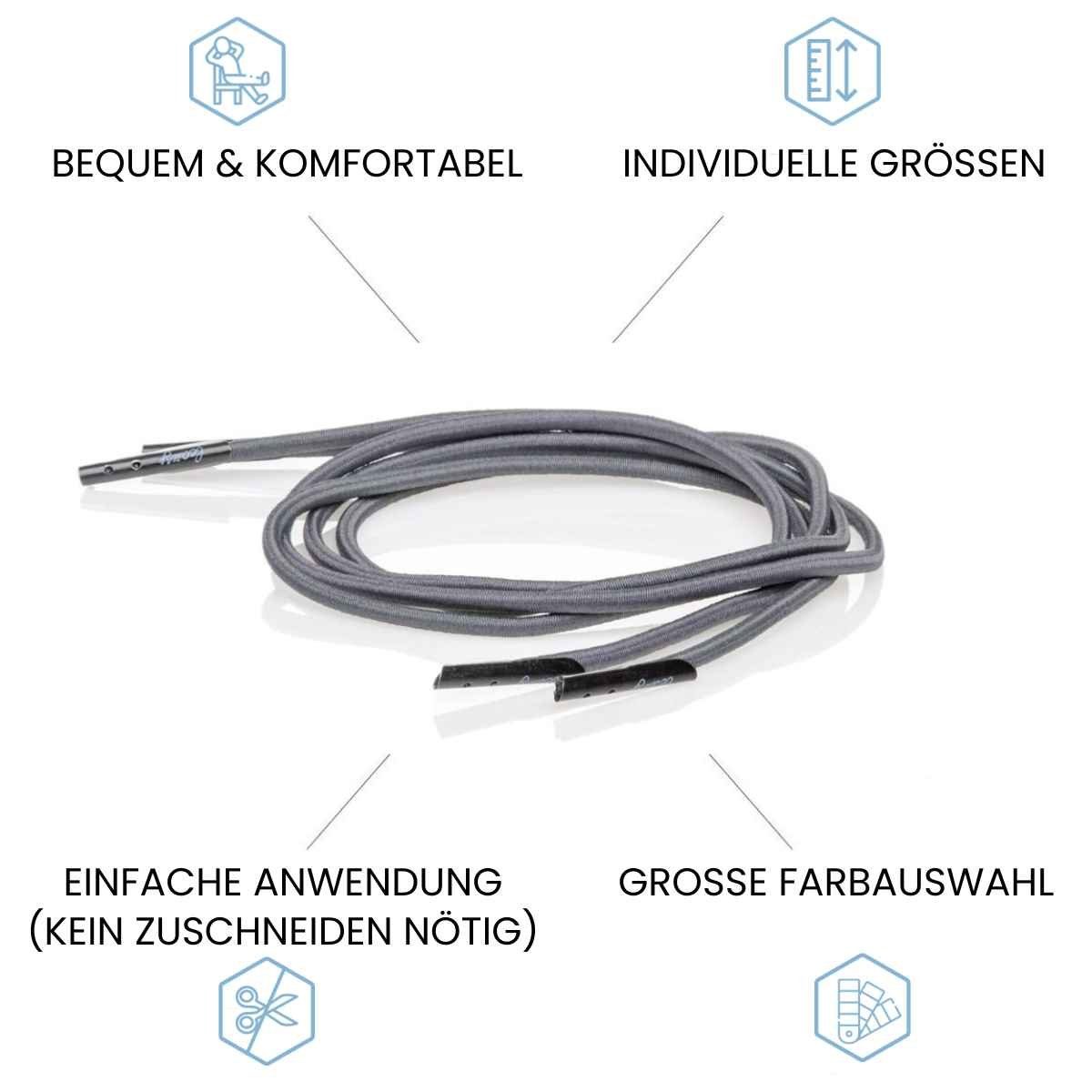 leazy Schnürsenkel ohne Binden Runde Elastische günstig online kaufen