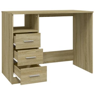 furnicato Schreibtisch mit Schubladen Sonoma-Eiche 102x50x76 cm