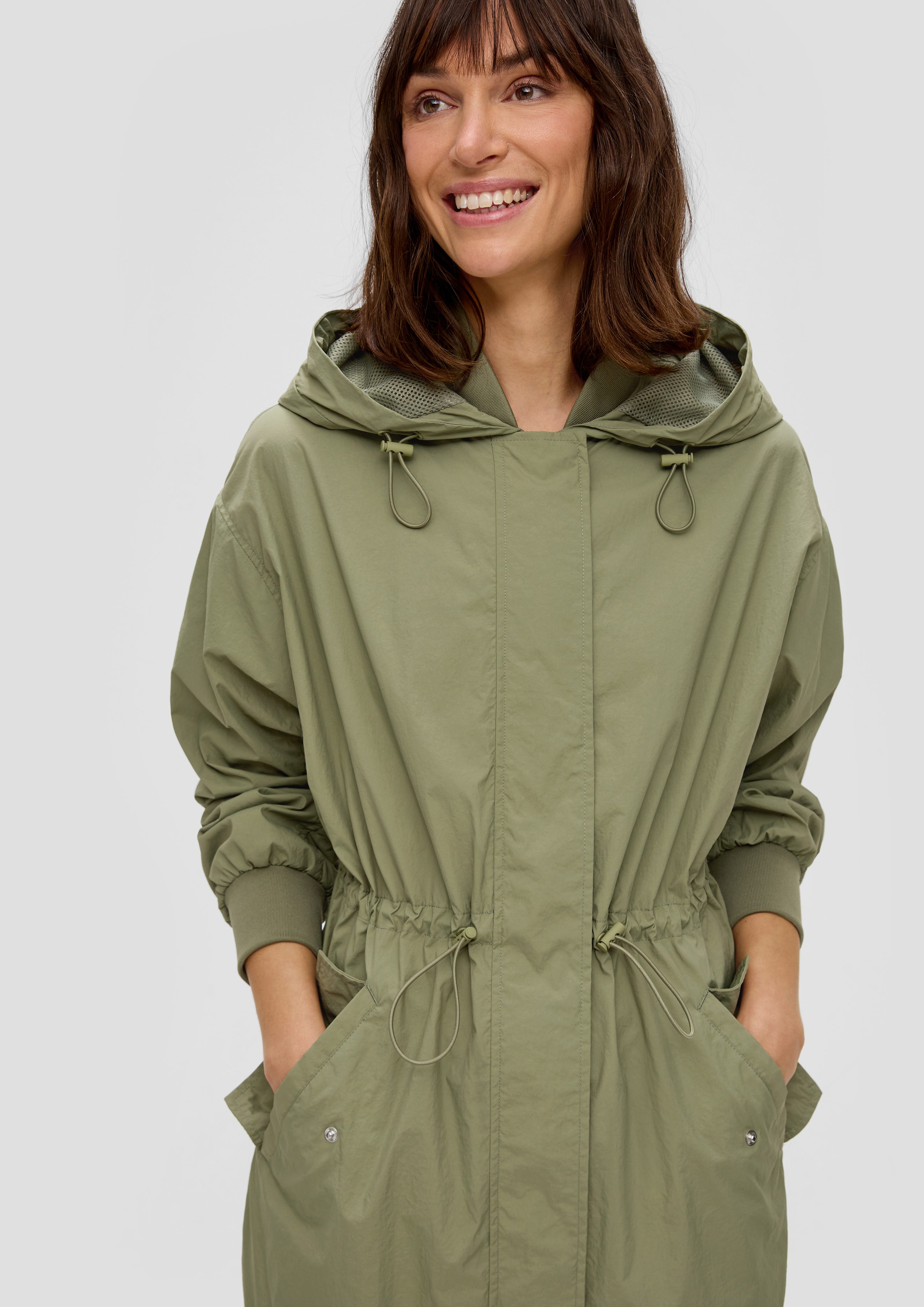 s.Oliver Funktionsmantel Verstellbarer Parka in Crinkle-Optik günstig online kaufen