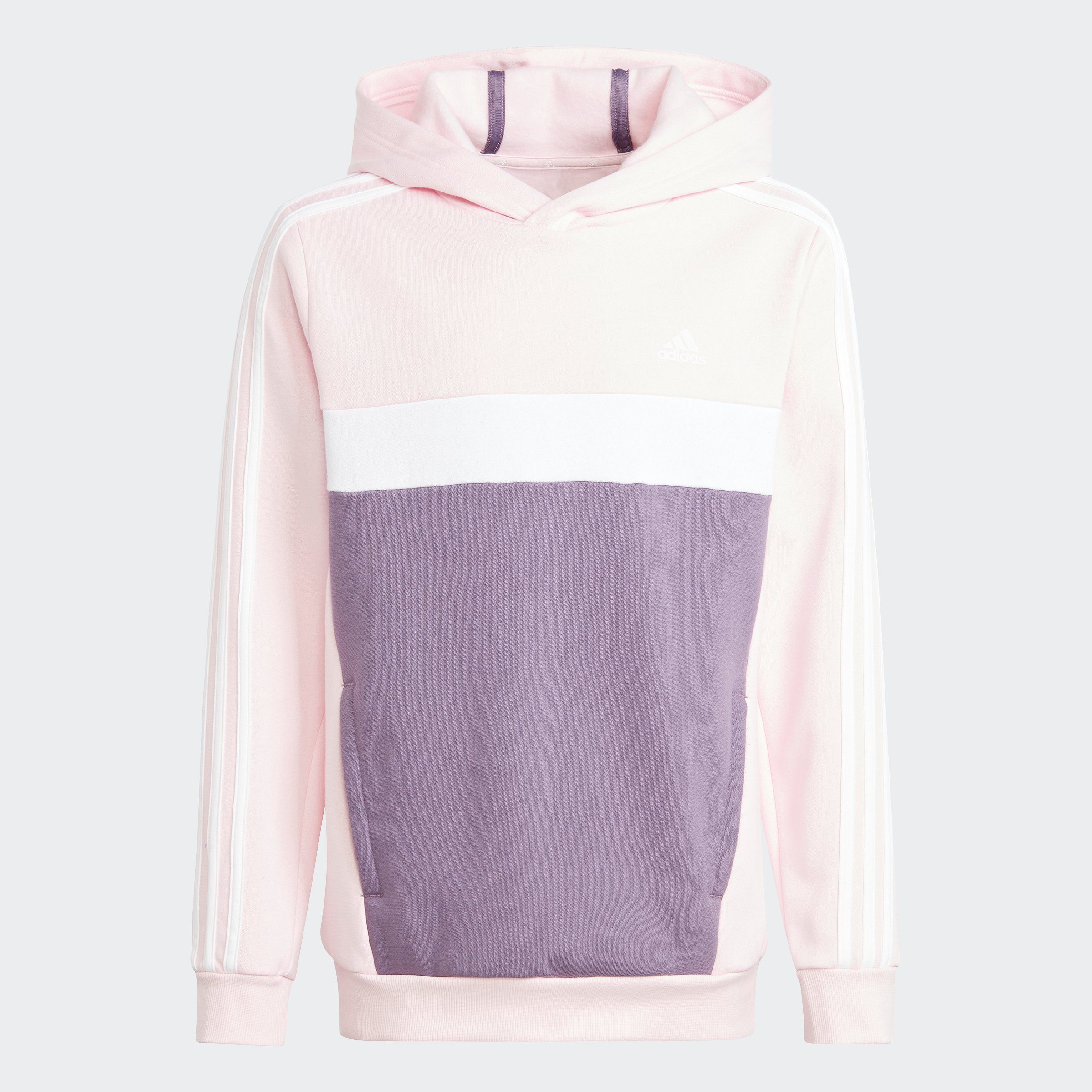 TIBERIO Sportswear Kapuzensweatshirt Pink COLORBLOCK Shadow HOODIE / 3STREIFEN / White adidas Clear KIDS Violet