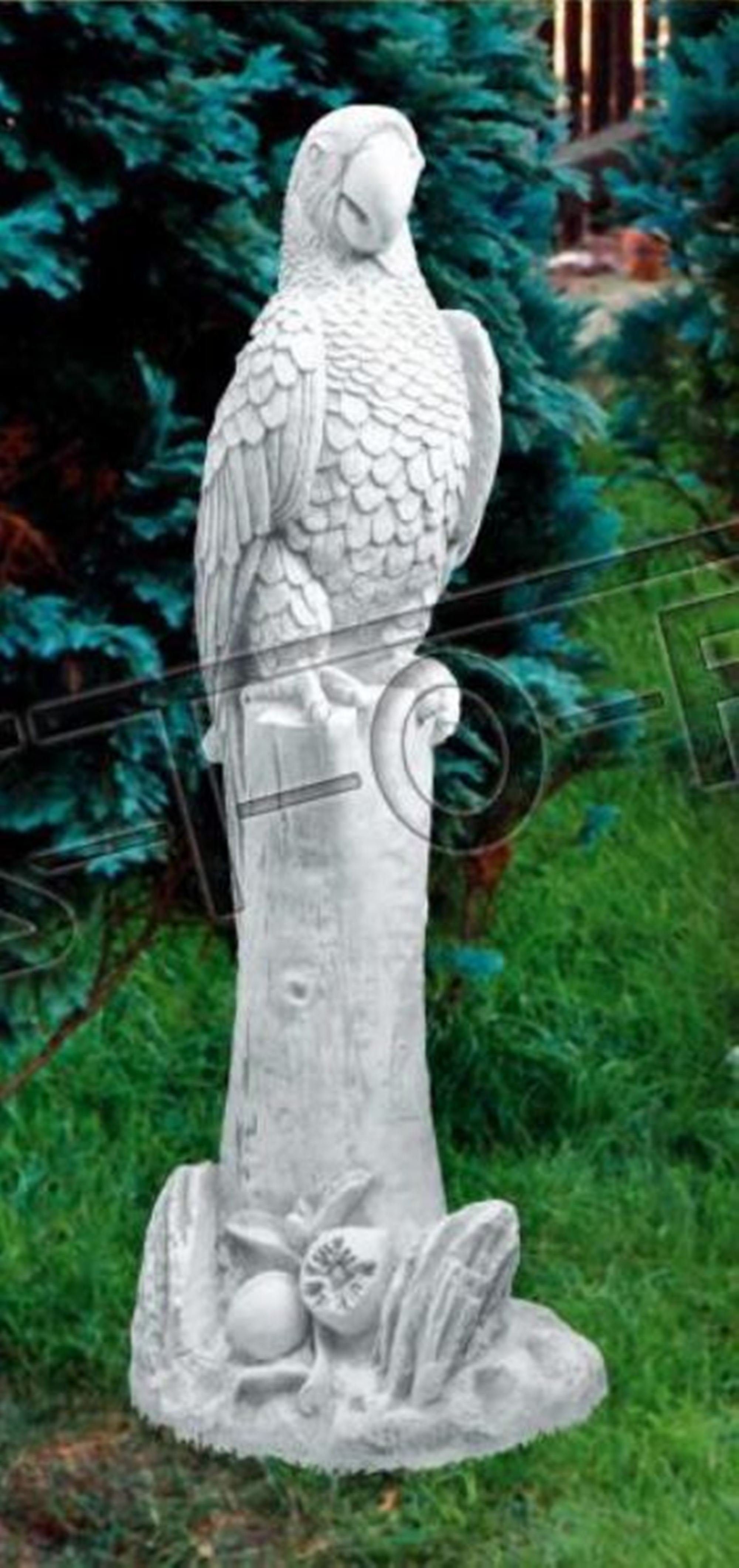 JVmoebel Skulptur Garten Dekoration Papagei Terrasse Stein Figuren Figur Deko Statue
