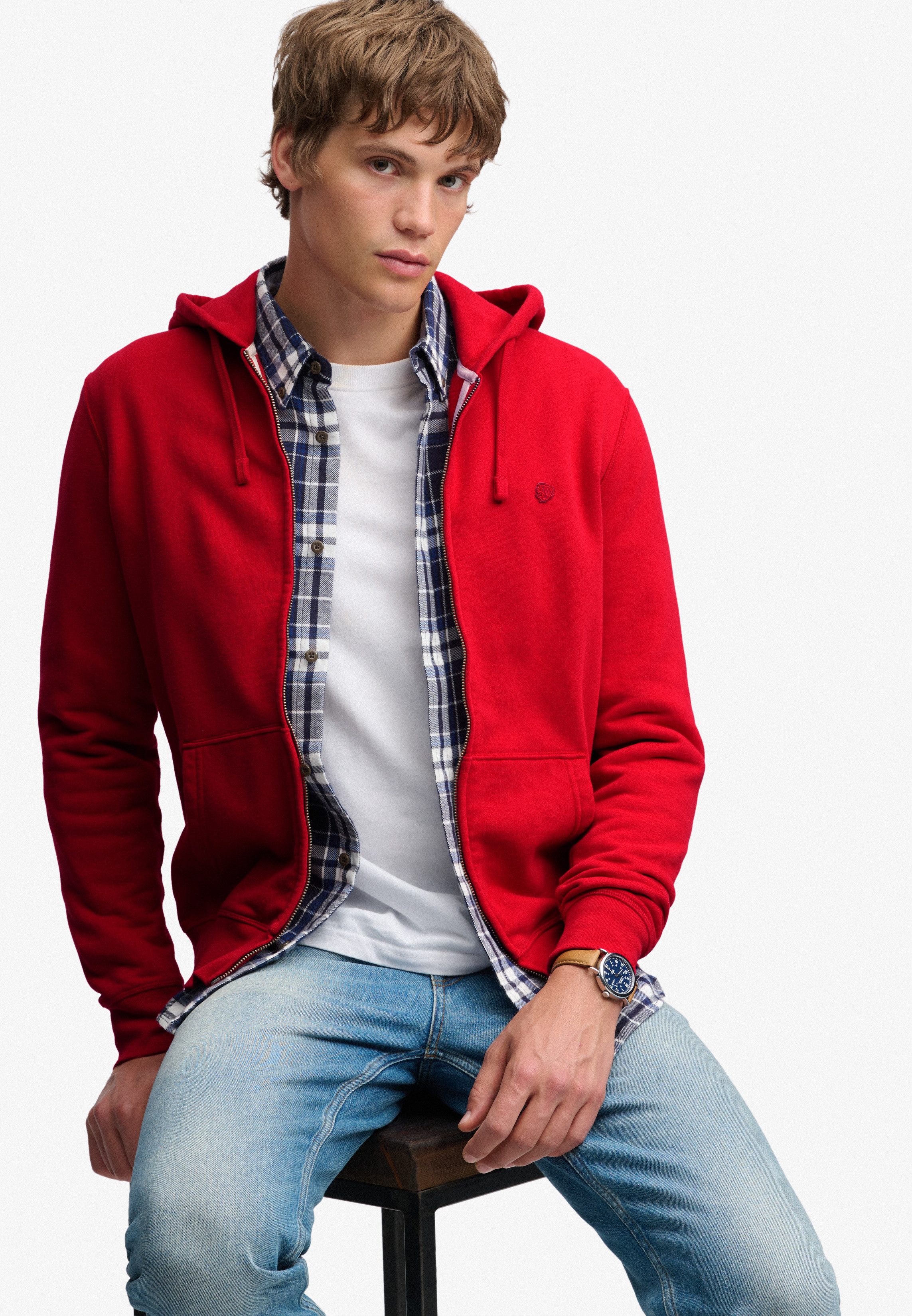 Superdry Kapuzensweatjacke ESSENTIAL SDCO LOGO ZIPHOOD Baumwollmischung, regular fit – Bild 2 von 5