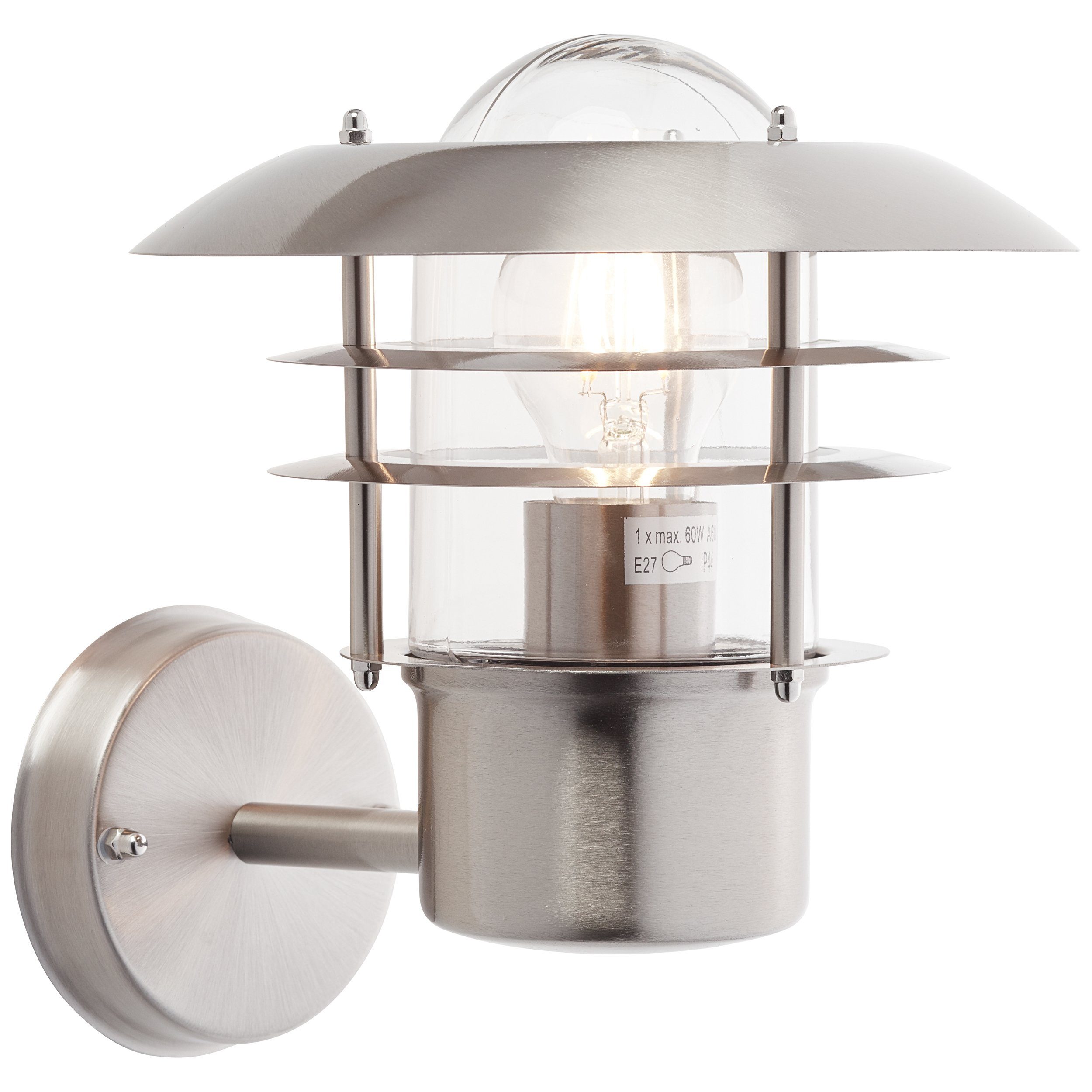 Ø 40 Außen E27, Lightbox cm, 22 W, 25 max. cm, Wandlampe, IP44, Außen-Wandleuchte, ohne Metall/Glas Leuchtmittel,