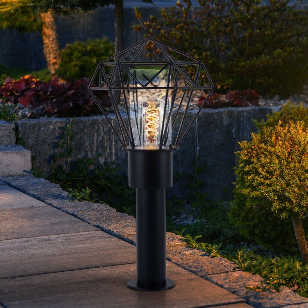 Edelstahl Gartenlampe Außen H Stehleuchte Globo nicht 50 Leuchtmittel cm inklusive, Spritzwasserschutz Sockelleuchten,