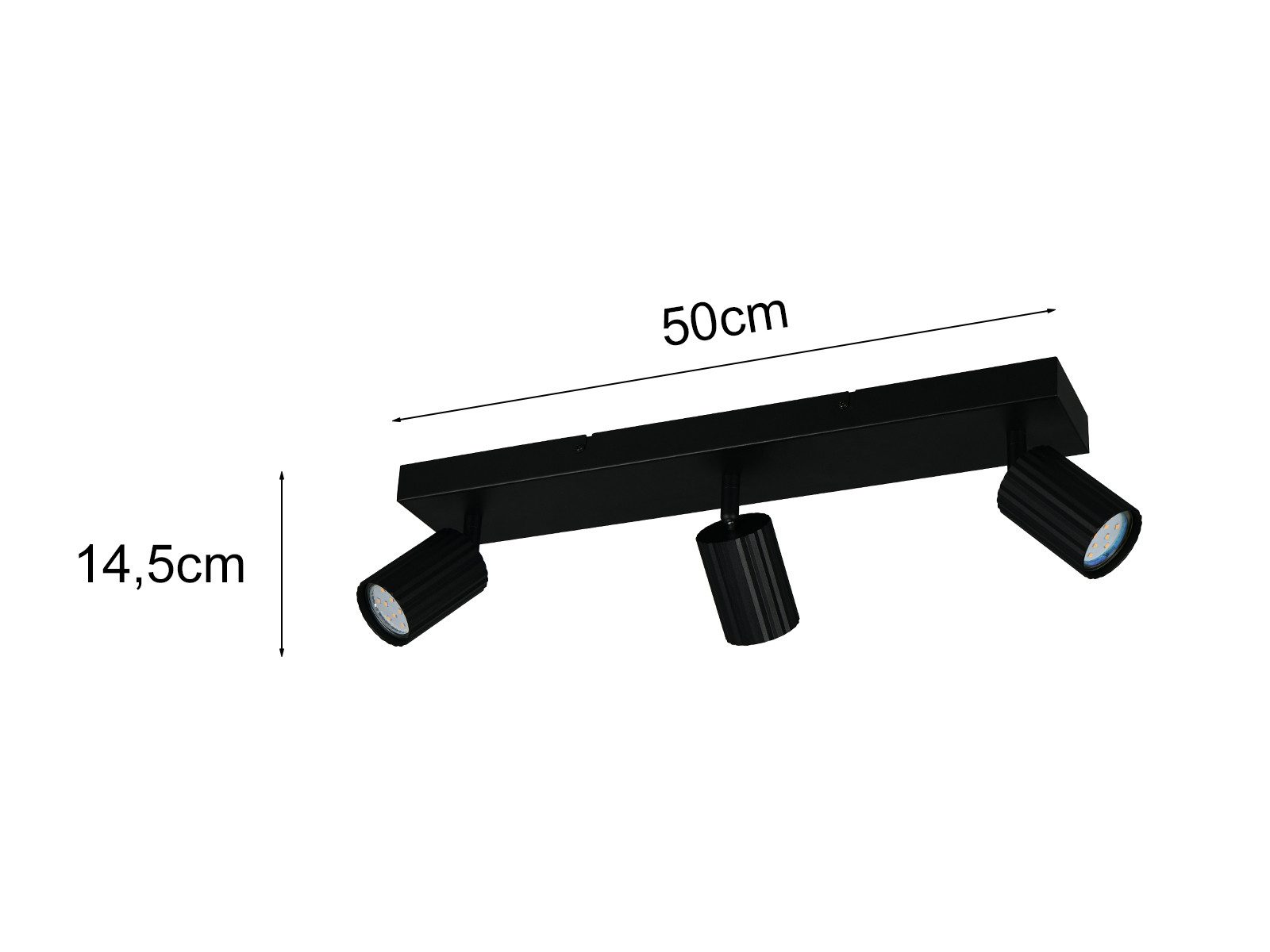 TRIO Leuchten LED Deckenstrahler, Dimmfunktion, LED wechselbar, Warmweiß, Innen Strahler mit 3 schwenkbaren Spots aus Metall, Breite 50cm