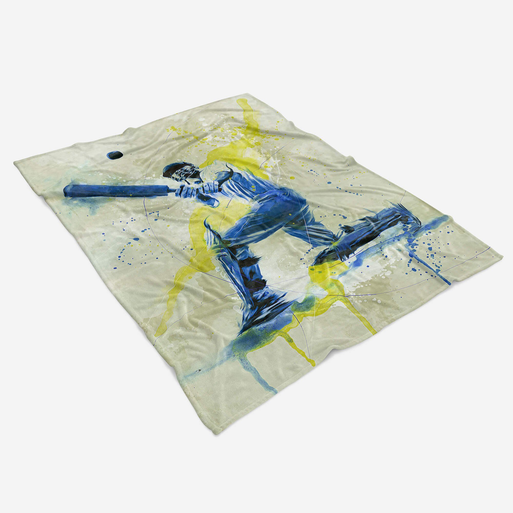 Sport Handtuch (1-St), Sporthan, Art Sinus Kunstvoll Cricket Baumwolle-Polyester-Mix Saunatuch Strandhandtuch Kuscheldecke Handtücher SplashArt Handtuch