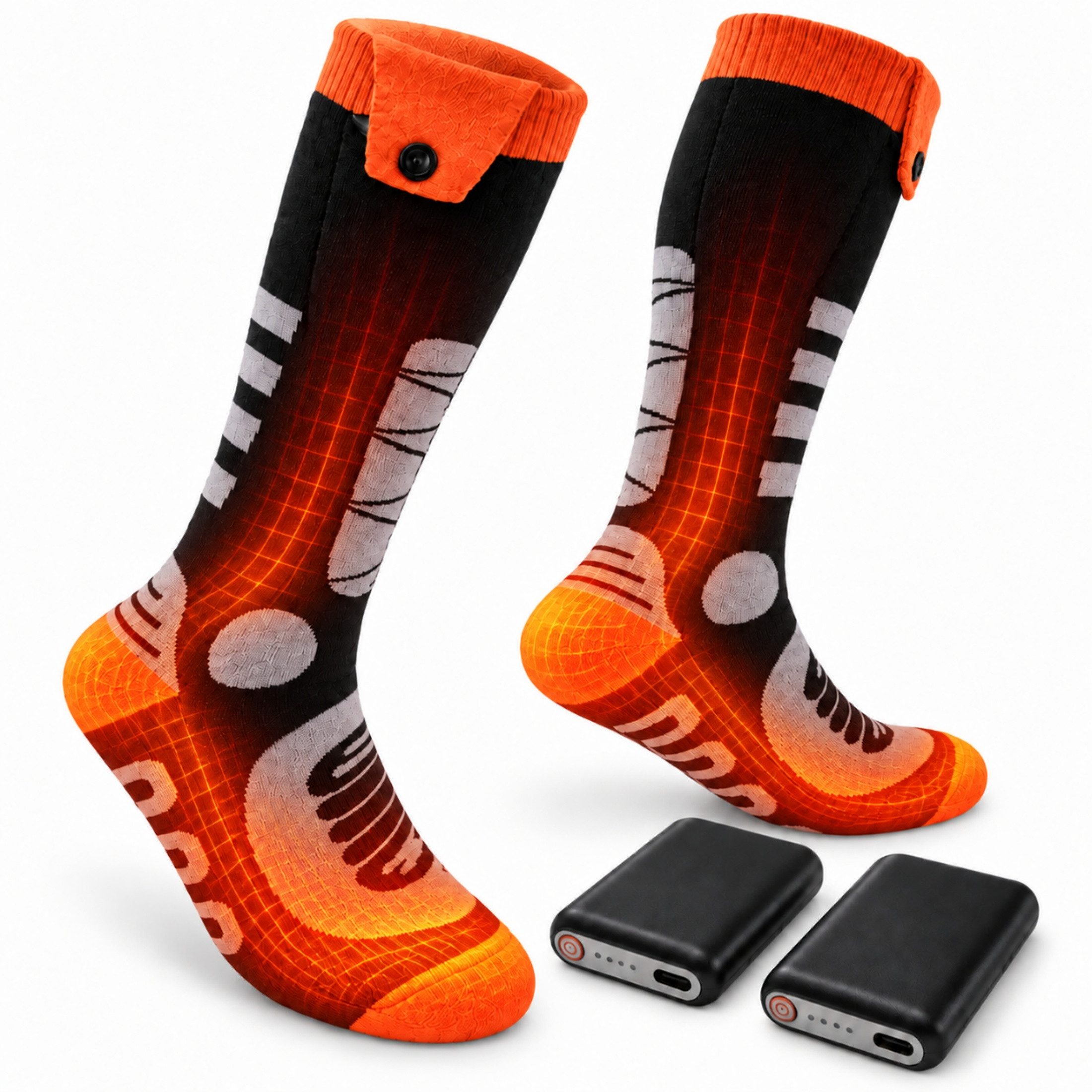 Blossom Funktionssocken Heizsocken Elektrisch Beheizbare Socken 3 Heizstufen beheizte Fußsohle Wärmesocken mit Temperaturregelung, 5–13 Std. Laufzeit, für Winter