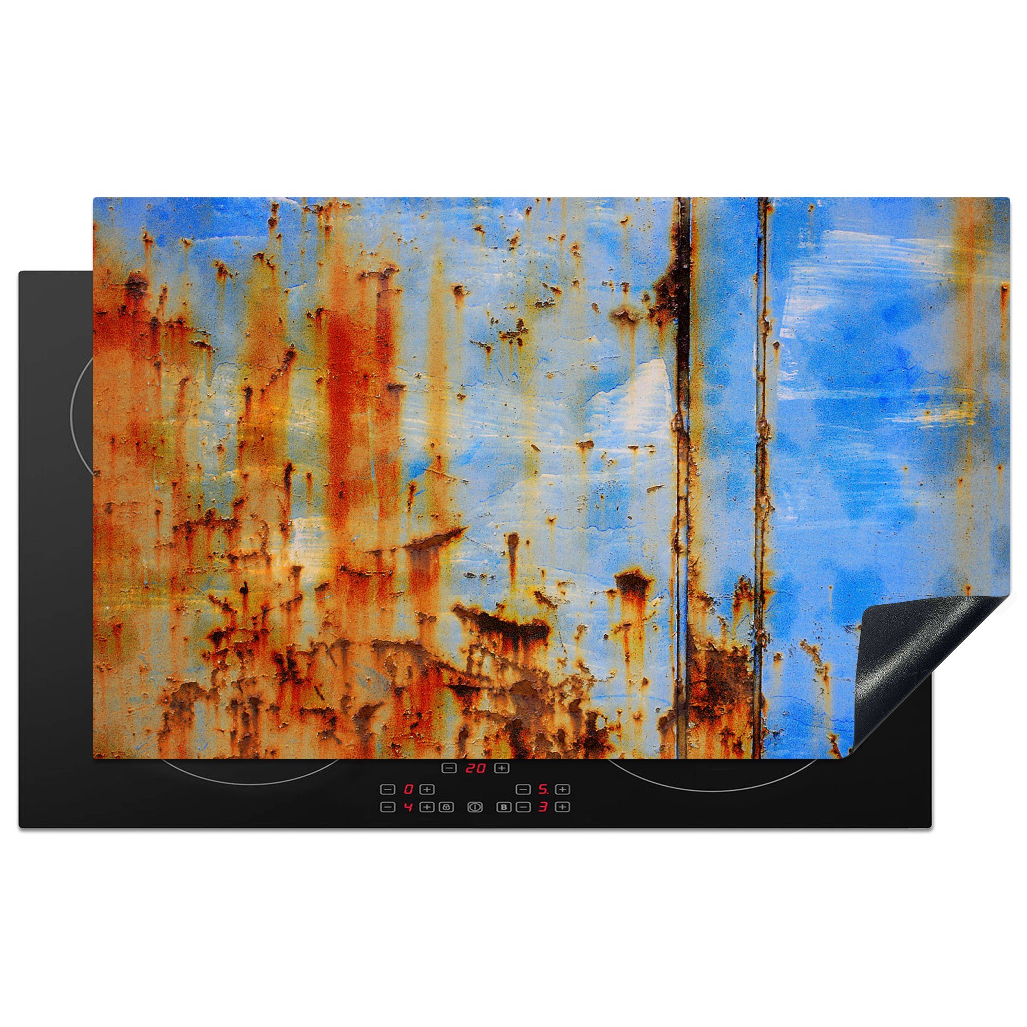 MuchoWow Herdblende-/Abdeckplatte Rost - Induktionsschutz - Eisen - Abdeckplatte Induktion, Vinyl, (1 tlg), 83x51 cm, Ceranfeldabdeckung, Arbeitsplatte für küche