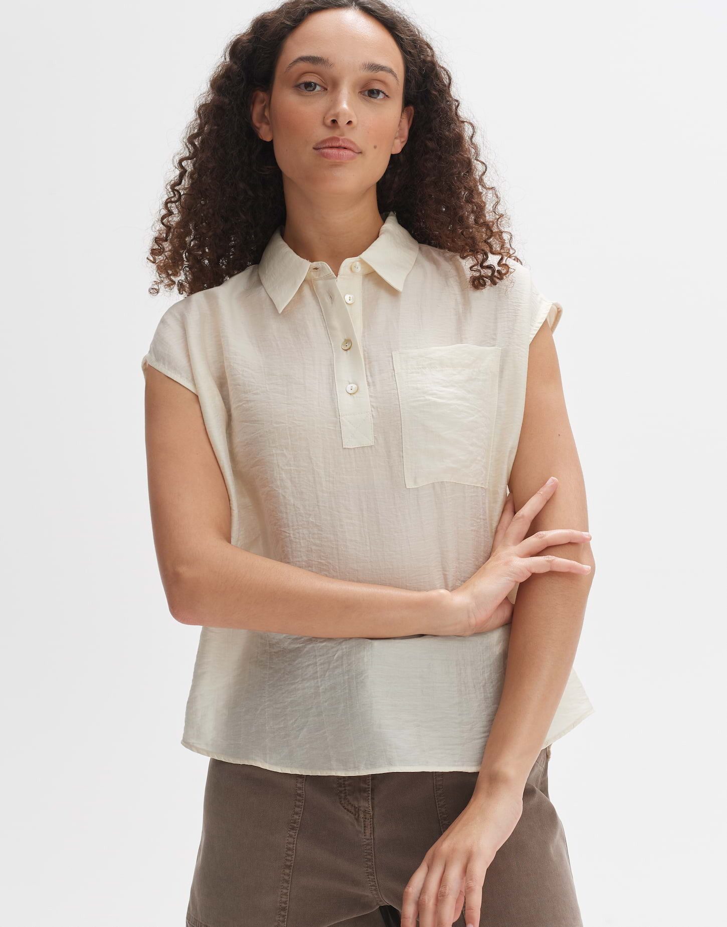 Kurzarmbluse Hemdbluse FAIRO Loose aus TENCEL™ by Lenzing Mix
