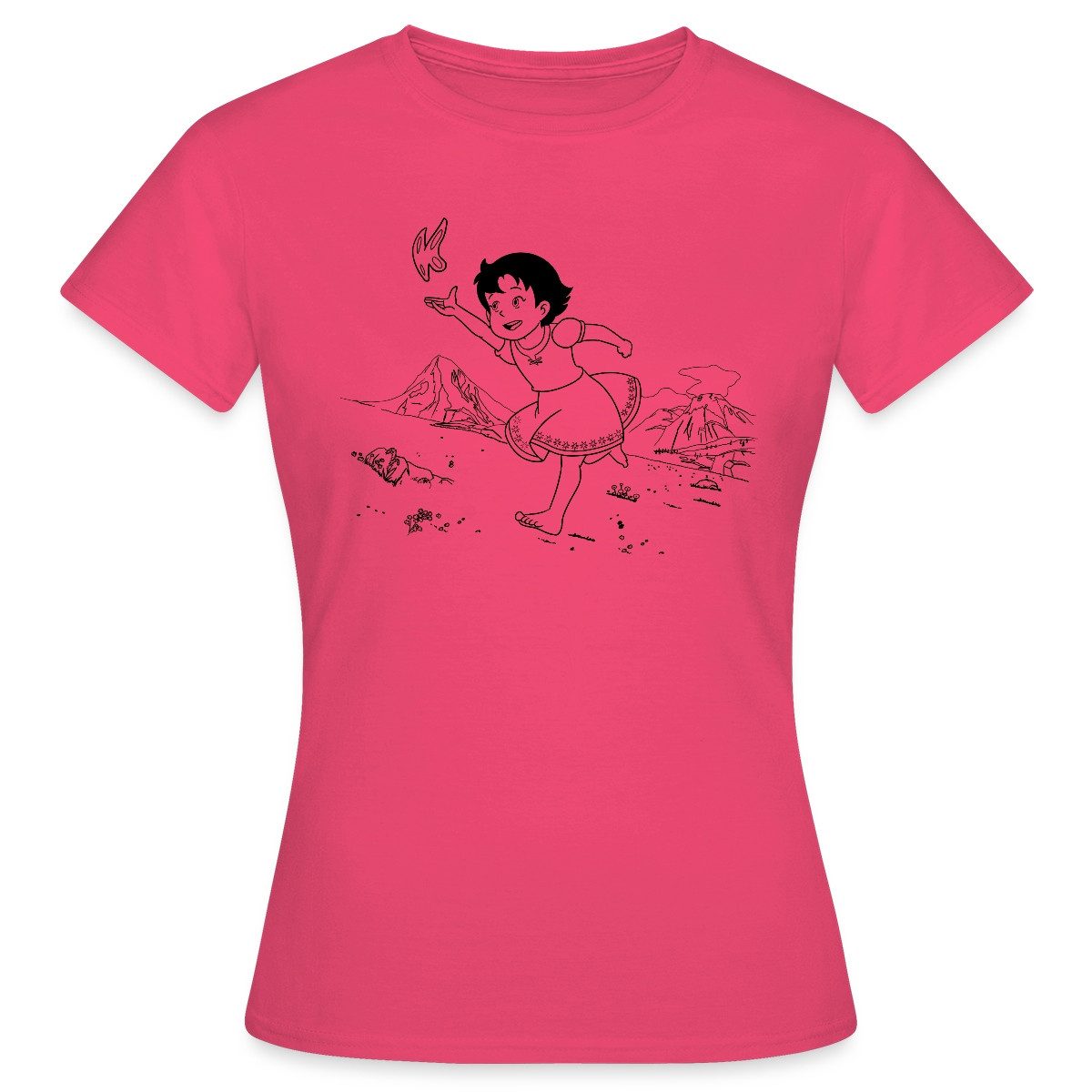 T-Shirt Heidi Rennt Mit Schmetterling Frauen T-Shirt