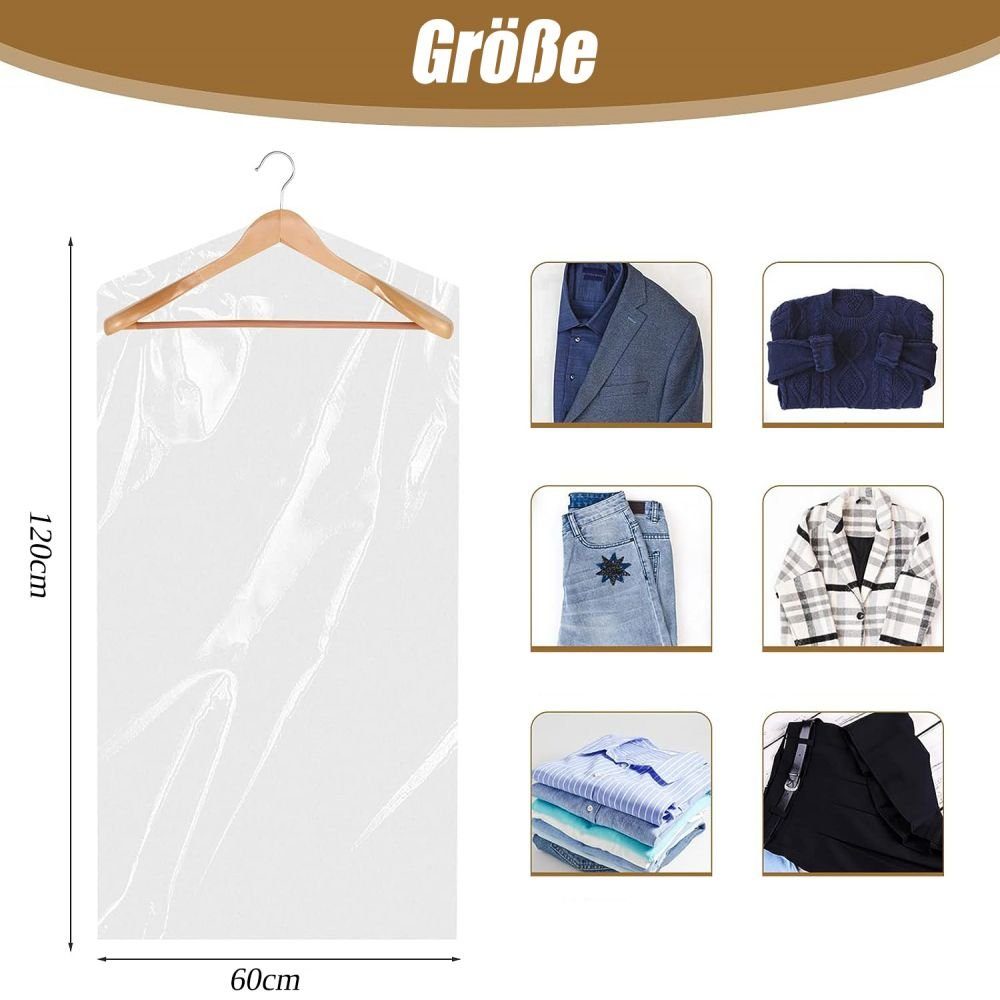 Lubgitsr Kleiderschutzhülle Anzugtasche cm Kleidersack (50 Stück Staubdicht Kleiderschutz St) 50 60x120