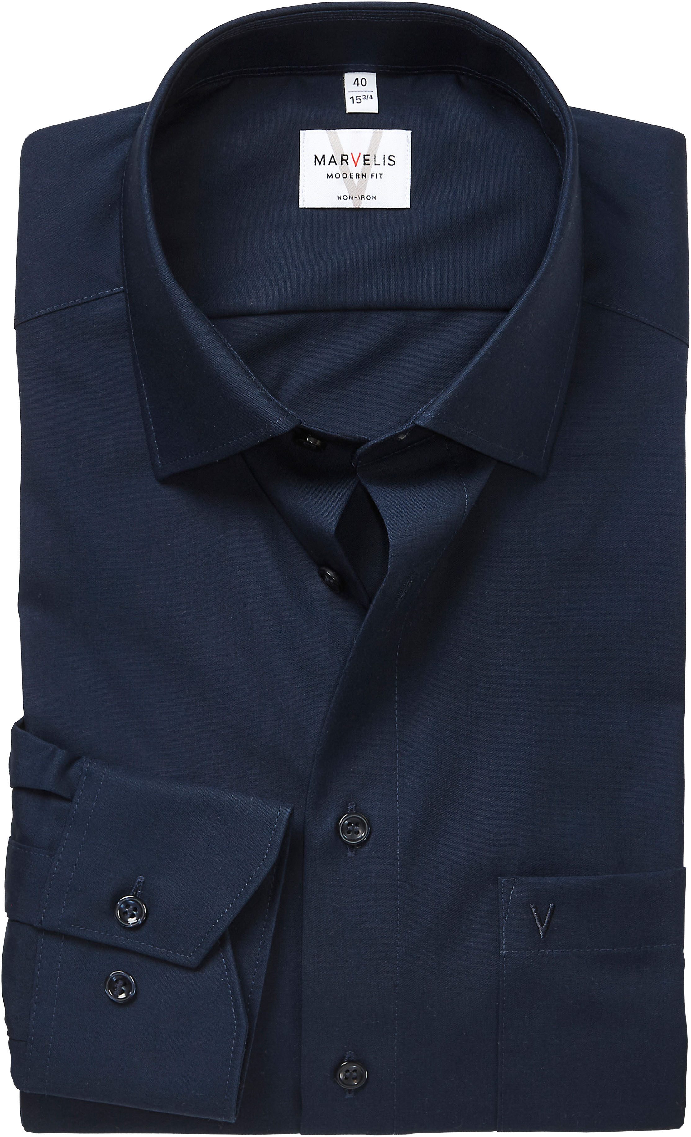 MARVELIS Langarmhemd modern fit, Businesshemd, bügelfrei, New-Kentkragen günstig online kaufen