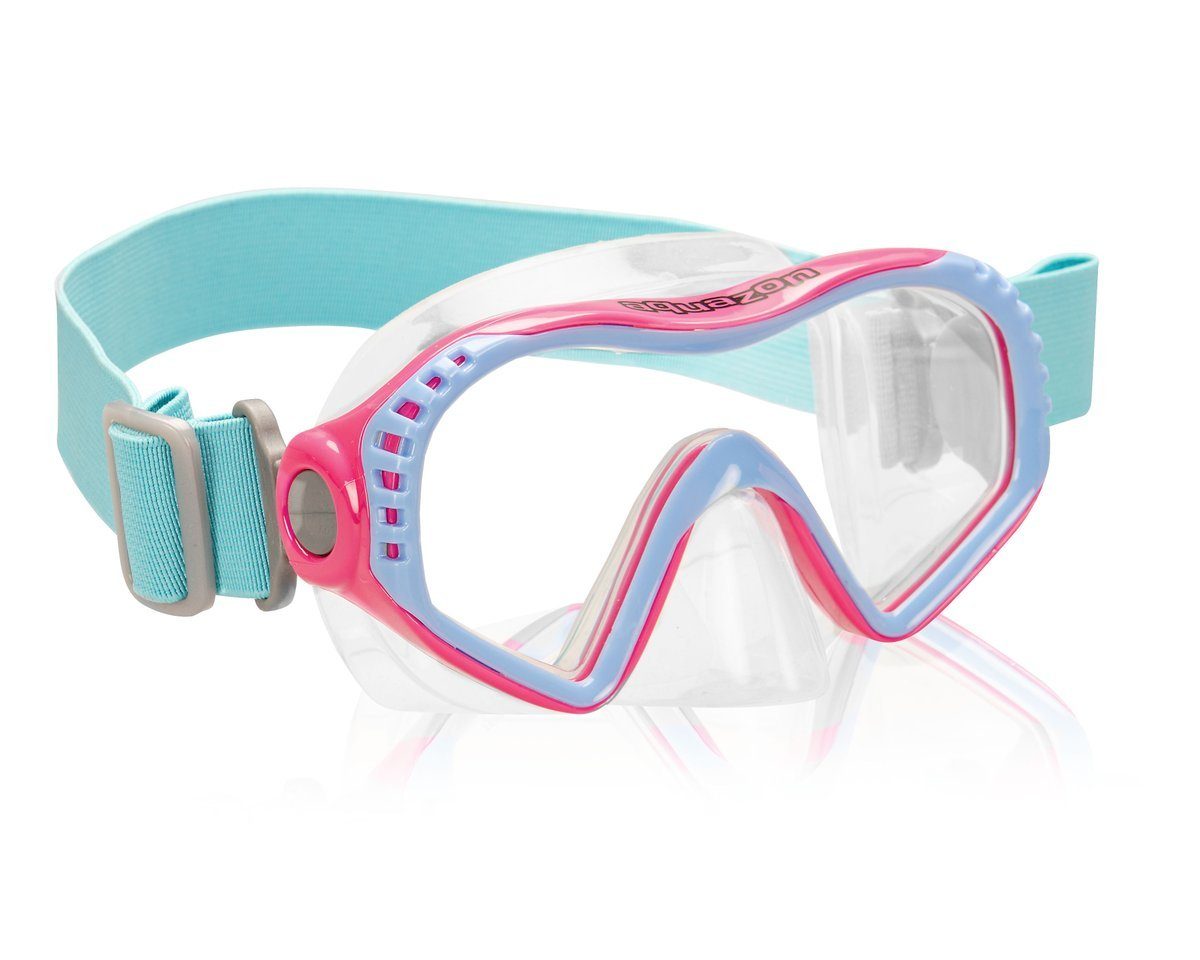 Schnorchelbrille für Kinder STARFISH, AQUAZON Taucherbrille Pink blau 7-12 Jahre