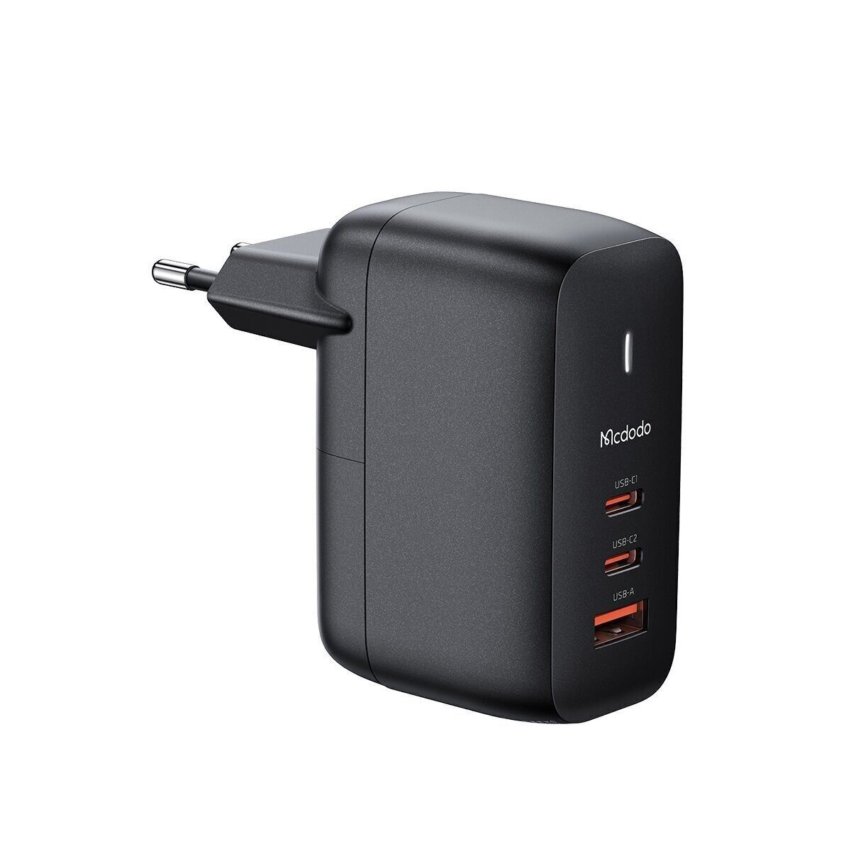 mcdodo GaN 65W Schnell-Ladegerät 2x USB-C, USB-A (schwarz) Smartphone-Ladegerät