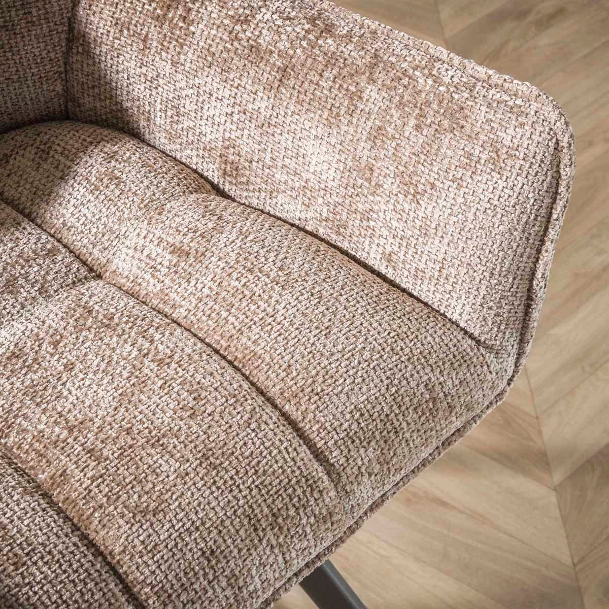 LEVEN Lifestyle Drehstuhl 2´er Set Armlehnstuhl RIGO drehbar weicher Chenille Esszimmerstuhl, 2er Set