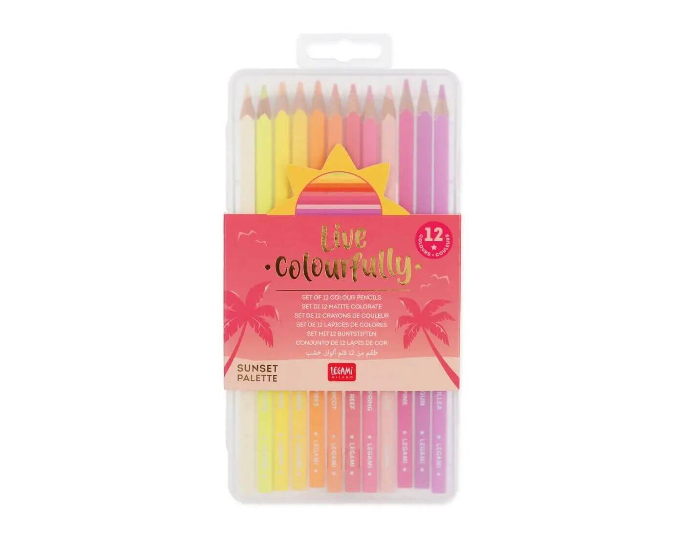 Legami Buntstift Set aus 12 Цветные карандашиn - Live Colorfully - SUNSET PALETTE