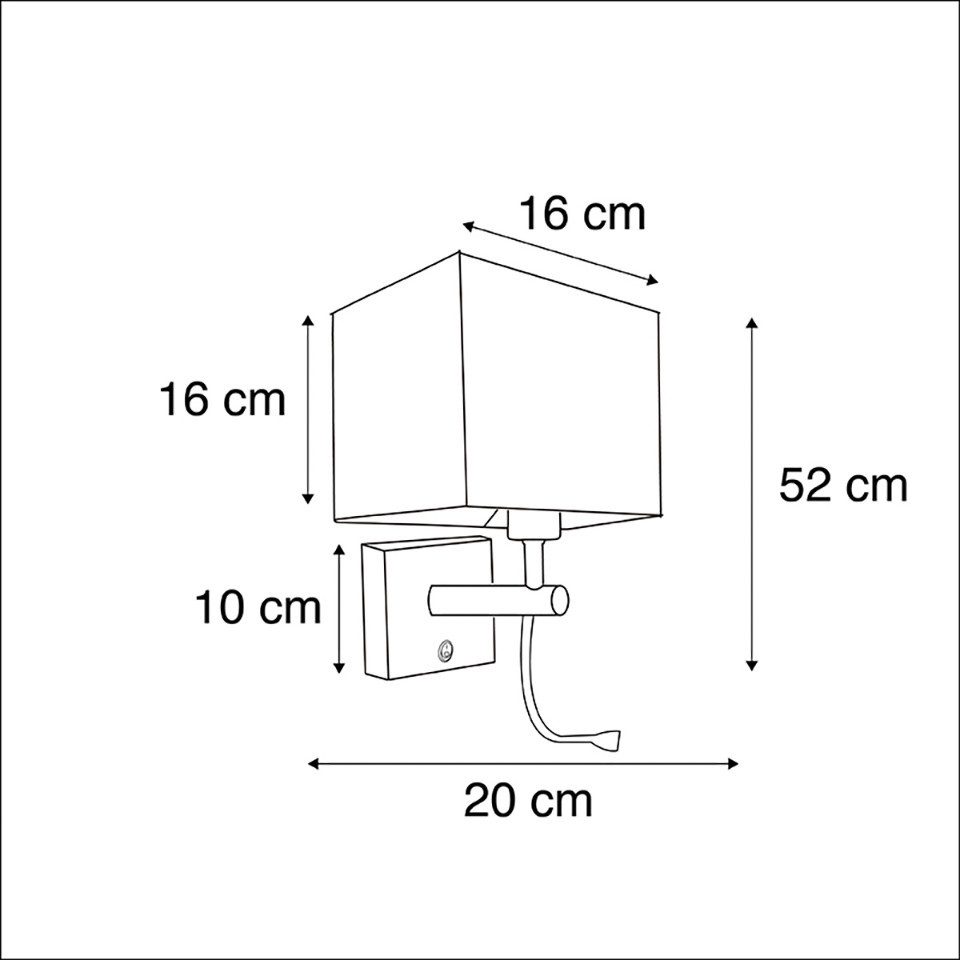 Qazqa LED Leselampe Zeno, Dimmbar, LED wechselbar, Extra-Warmweiß, QAZQA Lese­leuchte, e27, Schwarz, Stahl, Modern