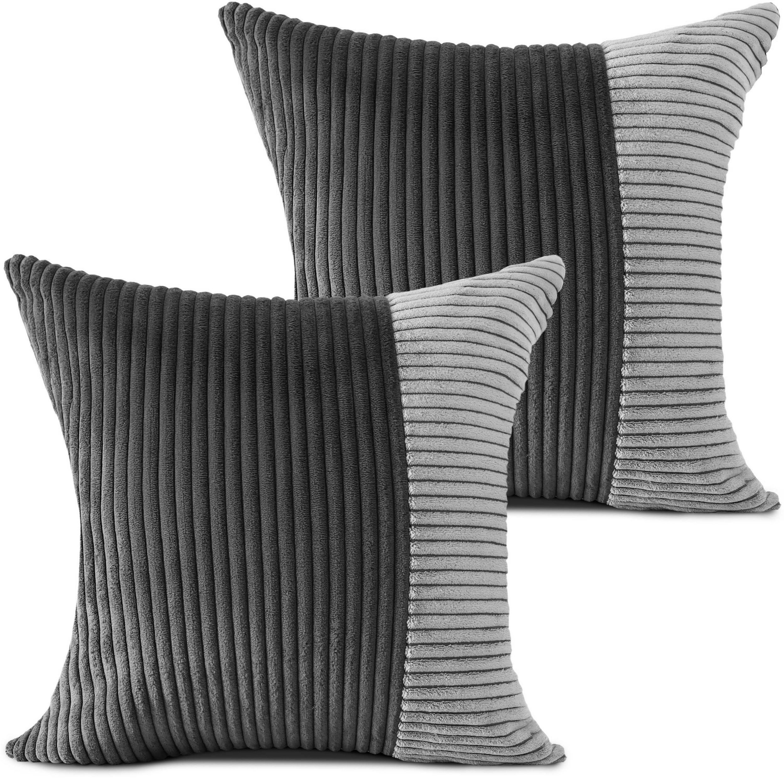 Amilian Dekokissen 2er Set - Kissen mit Füllung & Bezug - Zierkissen Set 2 Stück, Kuschelkissen, Kopfkissen 50x50 cm mit abnehmbarem Kissenbezug