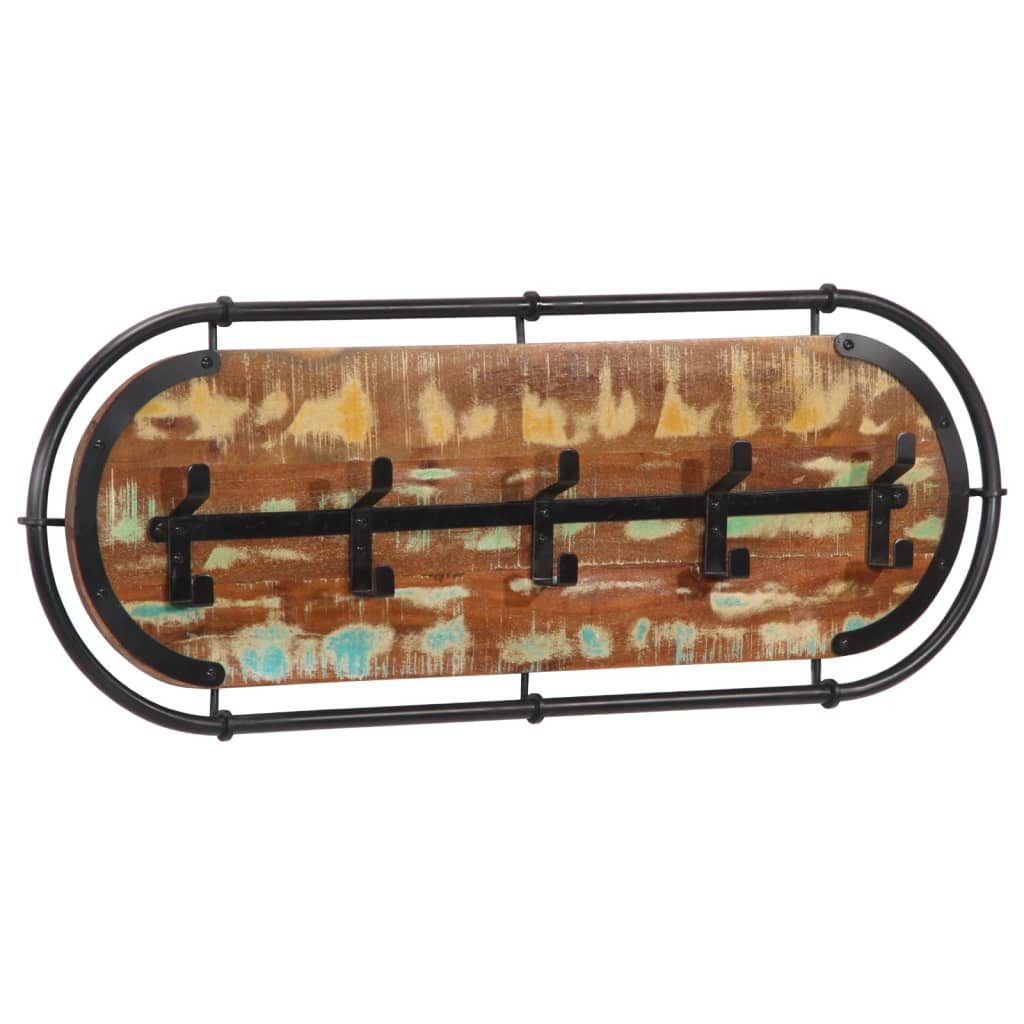 vidaXL Шкафыständer Wandgarderobe mit 5 Haken Altholz Massiv, (1 St)