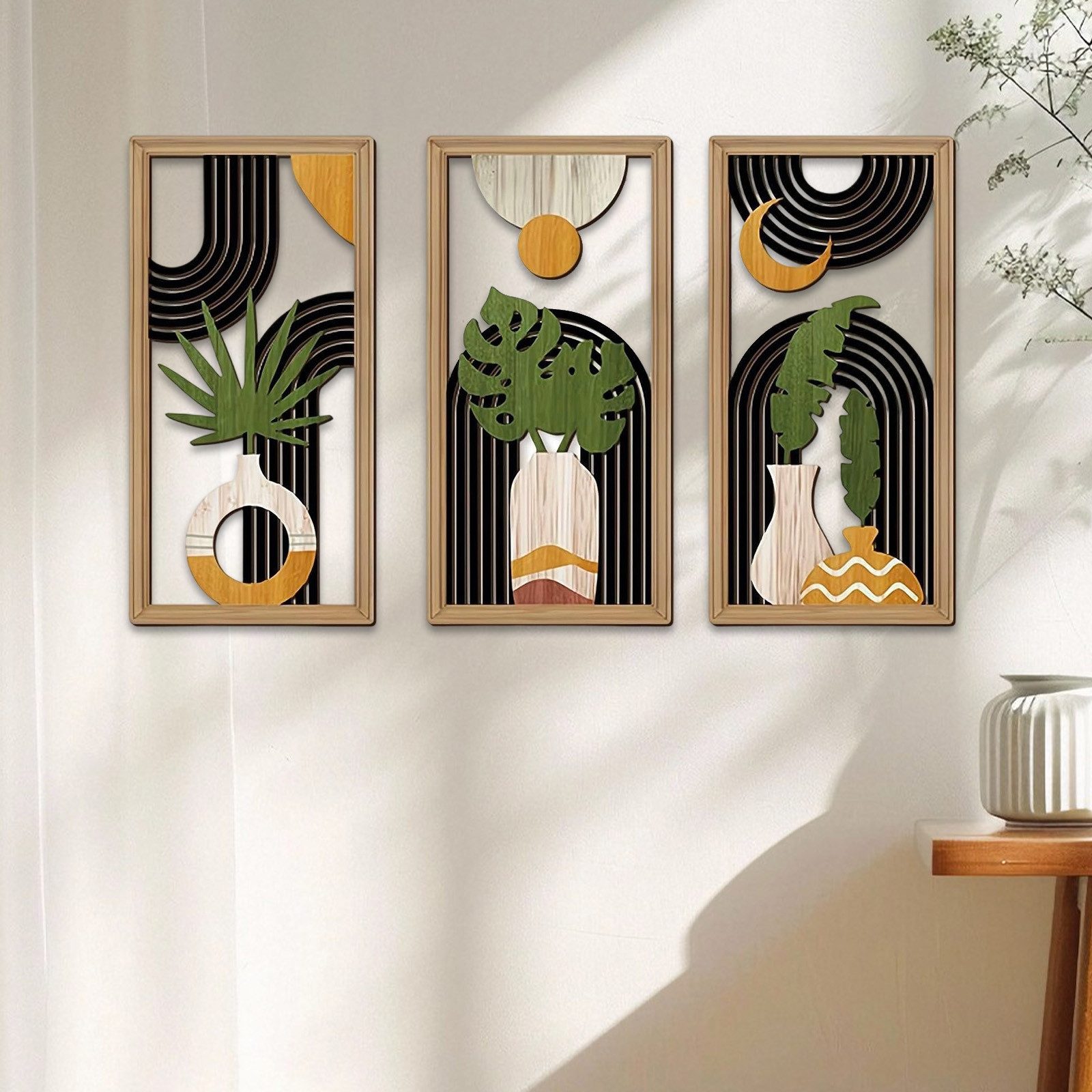 OKWISH Wanddekoobjekt 3er Boho Wandkunst Set günstig online kaufen