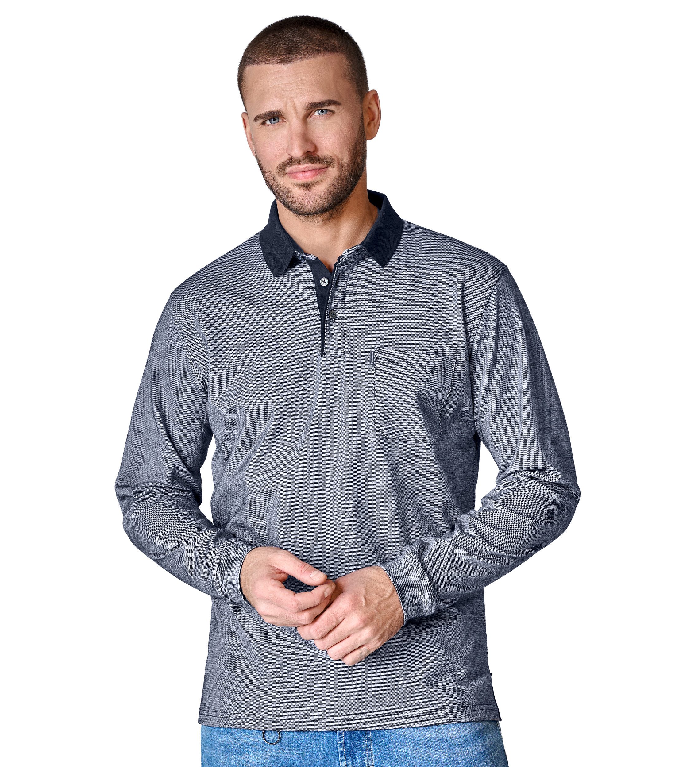 CASAMODA Langarm-Poloshirt CASAMODA Polo-Shirt Langarm gestreift günstig online kaufen