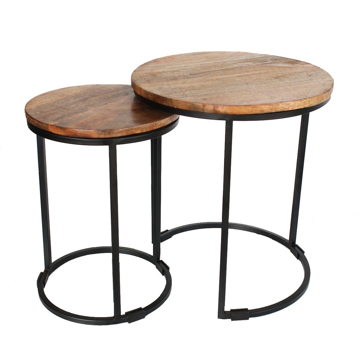 colourliving Beistelltisch Beistelltische 2er Set Blumentische Pflanzentische Metall Holzplatte (2-St), platzsparend zu Verstauen, dekorativ, vielseitig einsetzbar. € 85,00