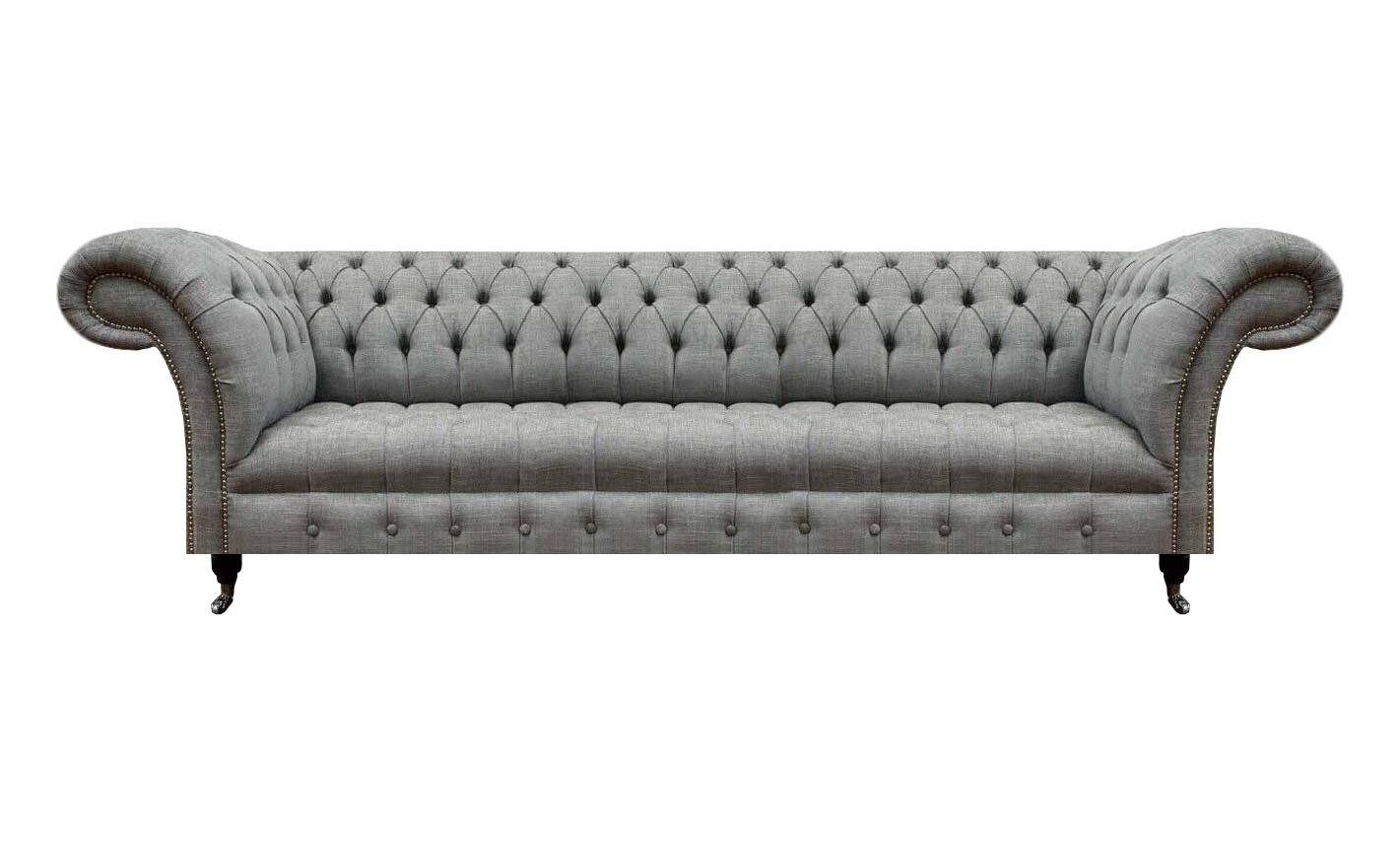 Xlmoebel 4-Sitzer Luxus-Graues Chesterfield-Sofa im klassischen Design, 1 Teile, Hergestellt in Europa