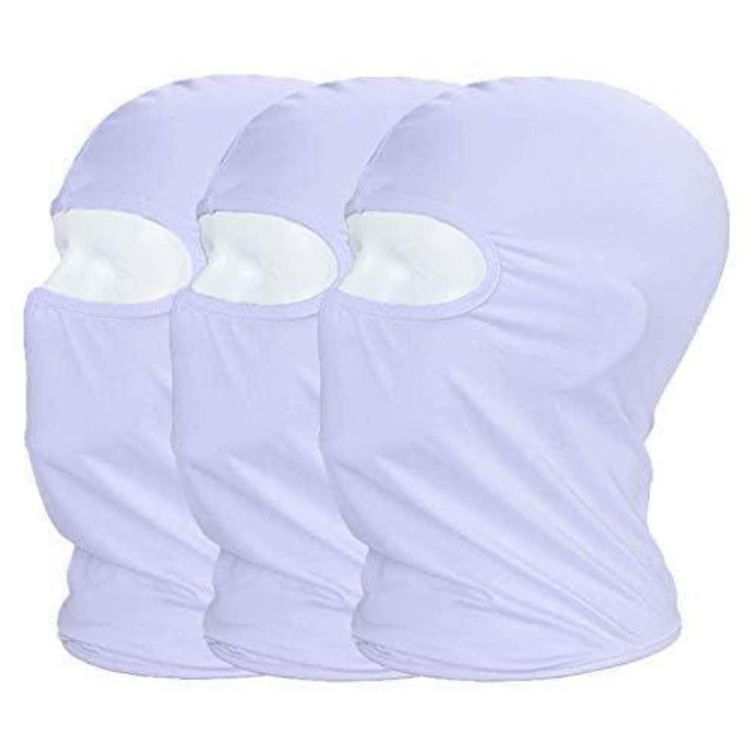 Sturmhaube Sturmhaube Balaclava Vollgesichtsmaske UV Schutz Weiß 3er Pack