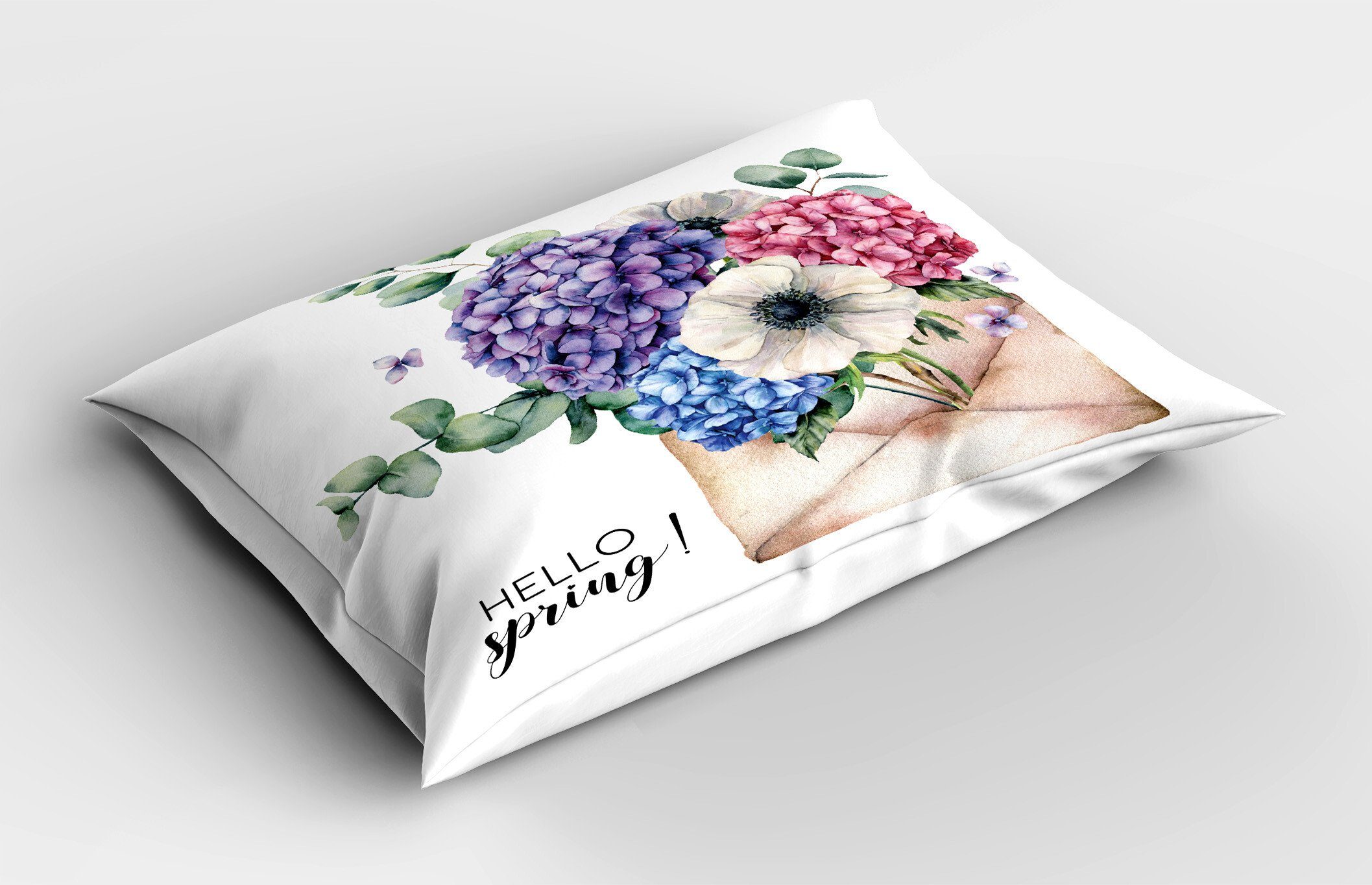 Gedruckter Frühlings-Blumen-Kunst Hallo Abakuhaus (1 Stück), Queen Dekorativer Kissenbezüge Size Kopfkissenbezug, Hortensie