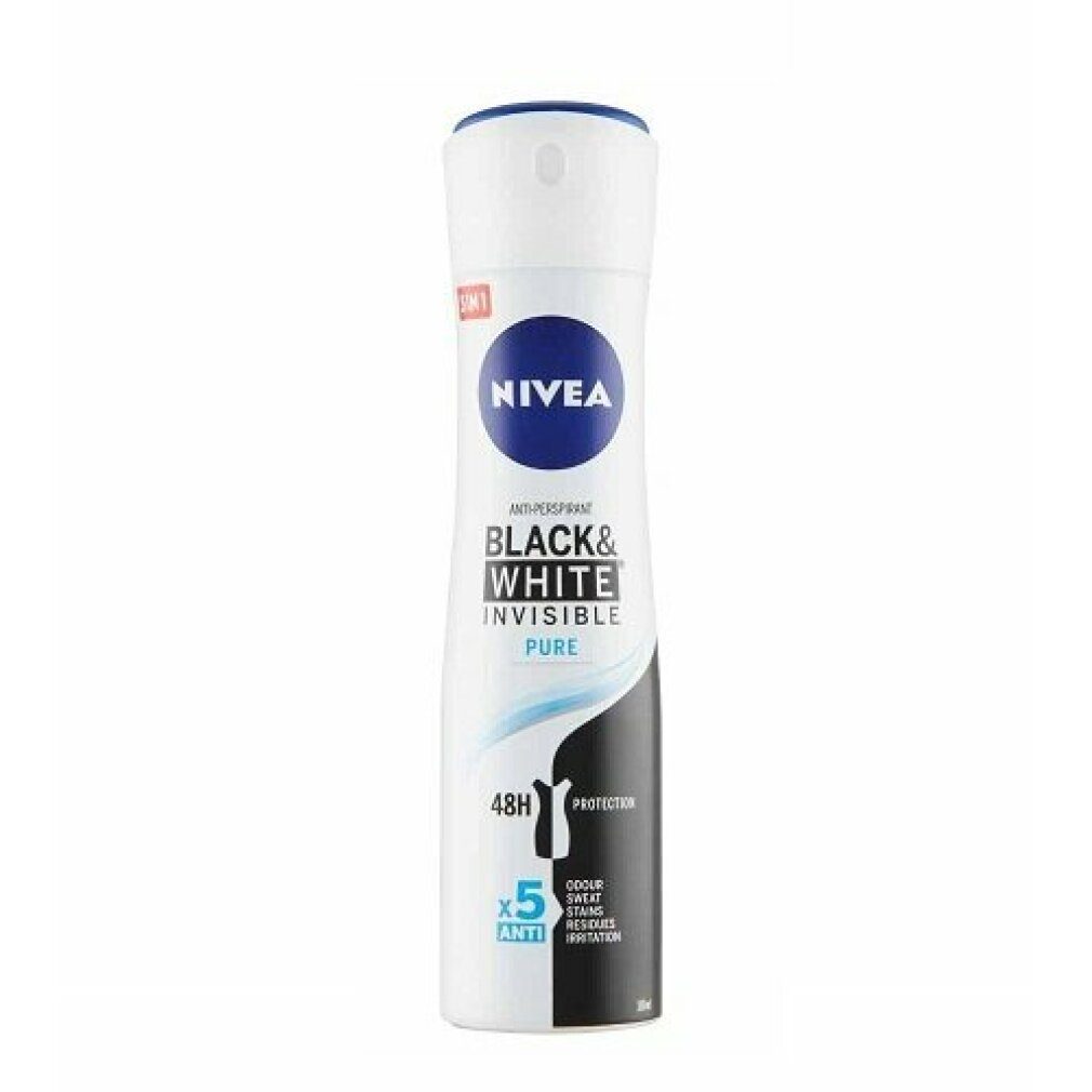 Nivea Deo-Zerstäuber Nivea Invisible Black Spray & 150 Pure White Antitranspirant ml