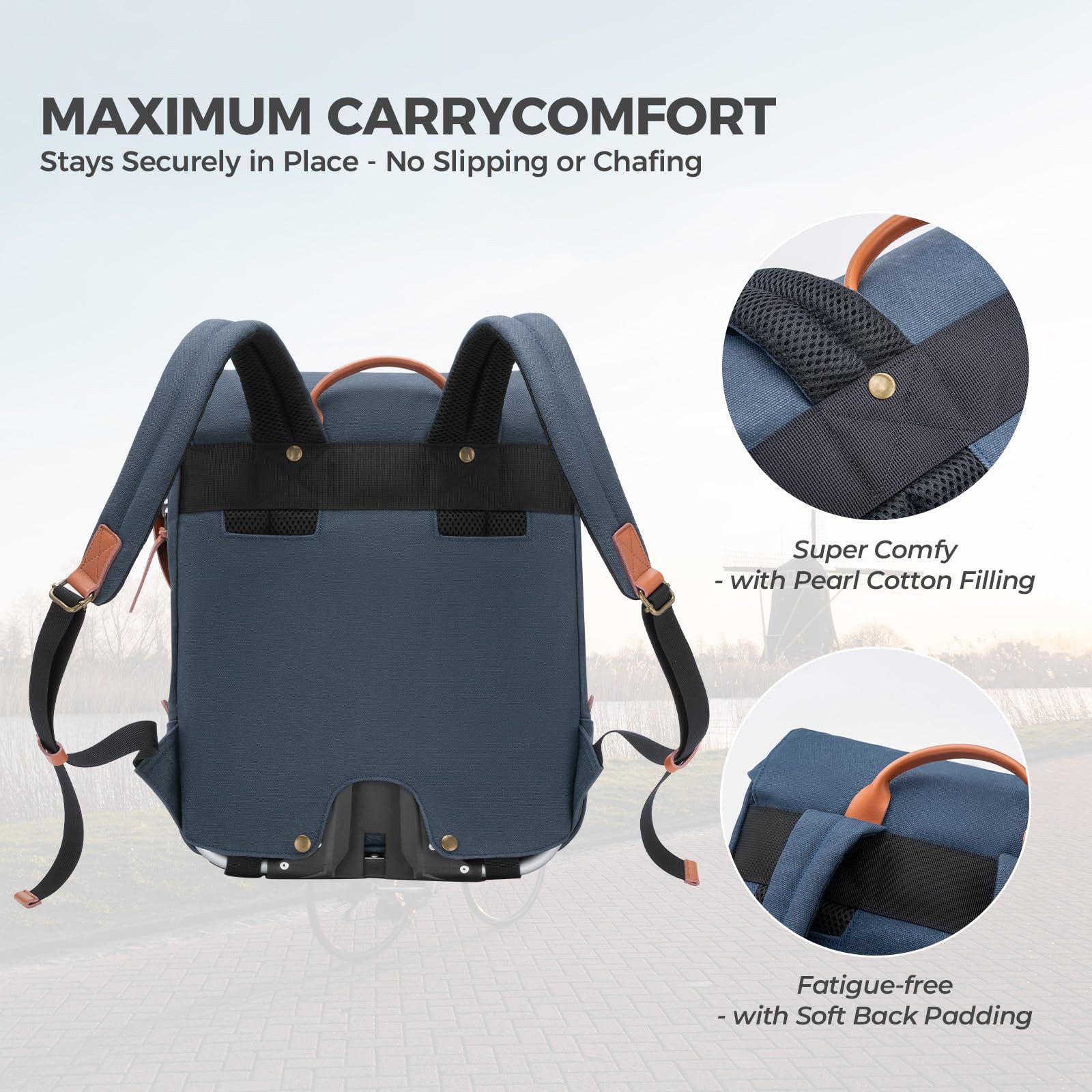 ROCKBROS Fahrradtasche Lenkertasche Rucksack für Brompton Faltrad, mit Laptopfach, kratzfest, multifunktional