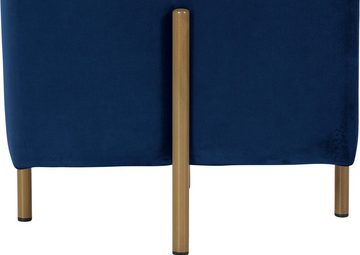 loft24 Polsterhocker Roland (1 St), mit Bezug in Samtoptik, Metallgestell, Sitzhöhe 42 cm